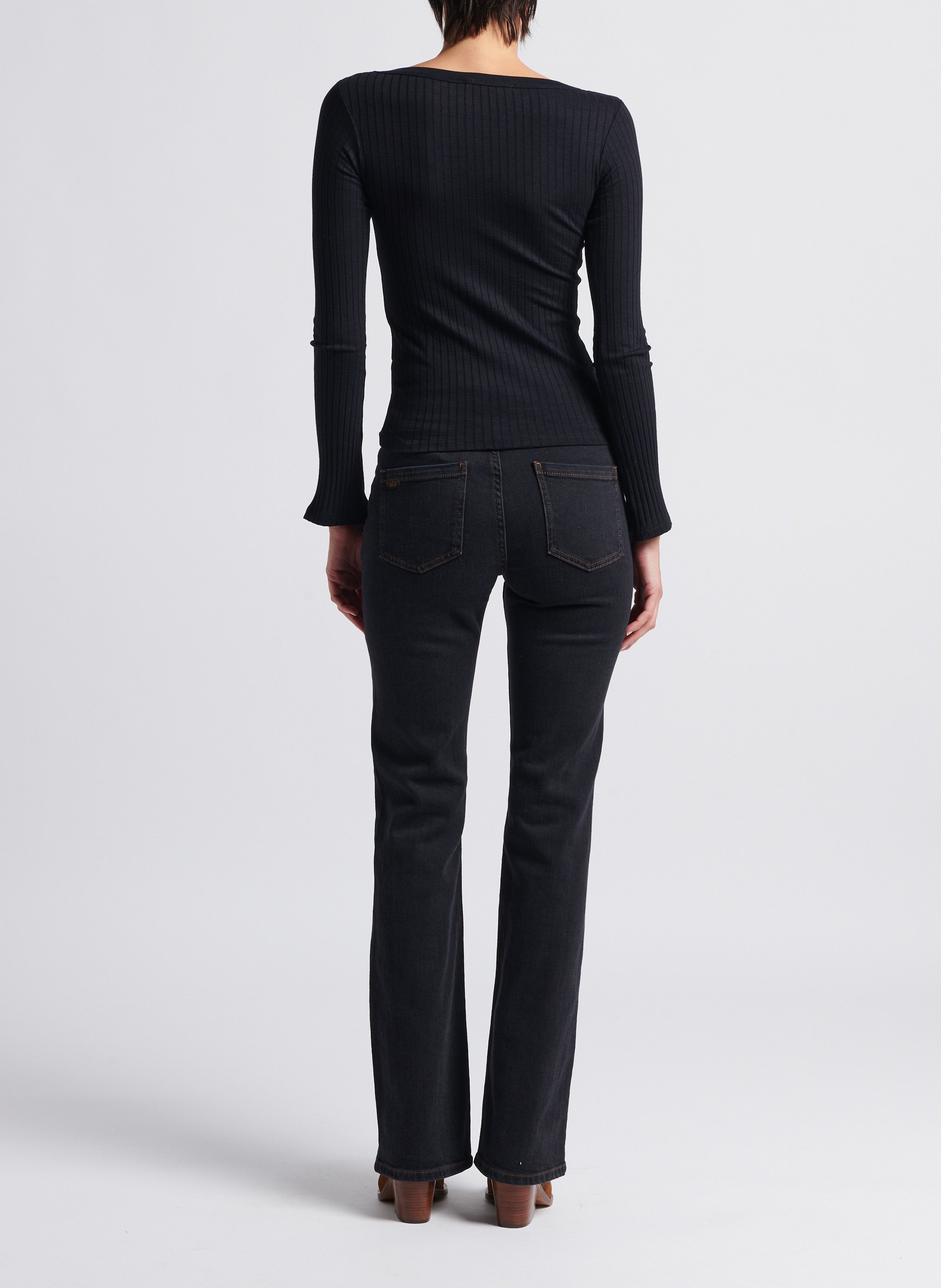 Pantalon boot-cut en jean ross BA&SH Noir