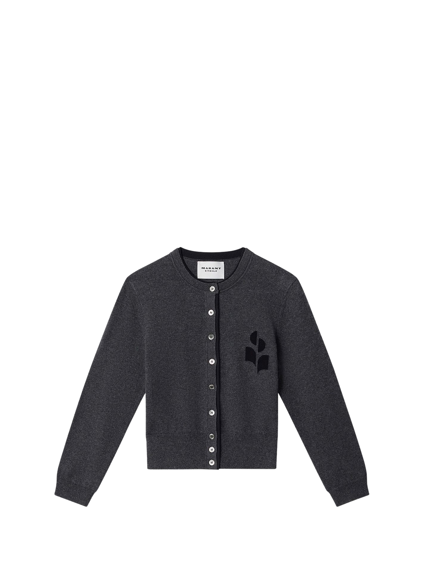 Cardigan mit Logo aus Baumwolle und Wolle ISABEL MARANT Grau