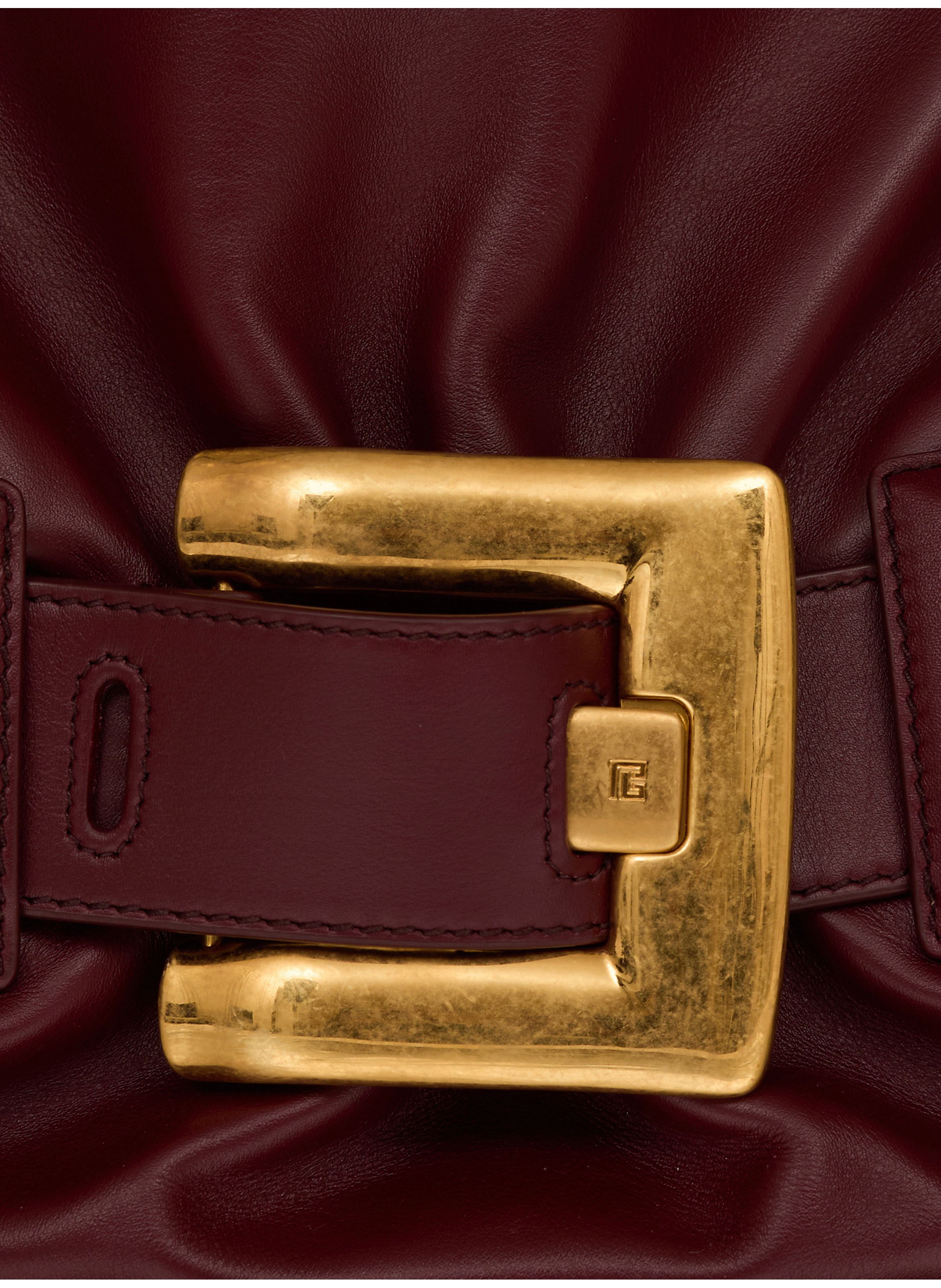 Sac anthem medium en cuir BALMAIN Marron