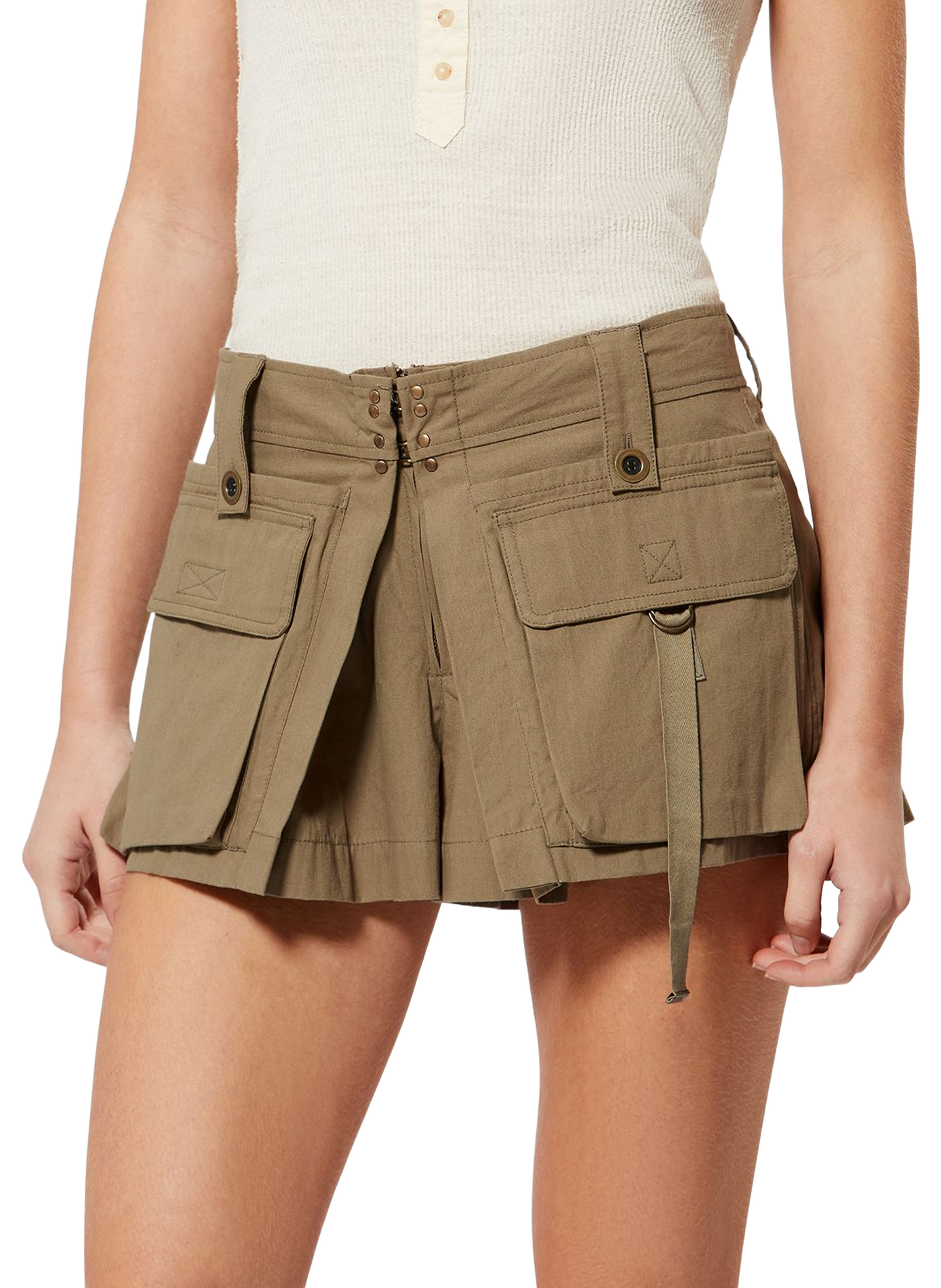 Utility cotton skirt-short Barta ISABEL MARANT Khaki