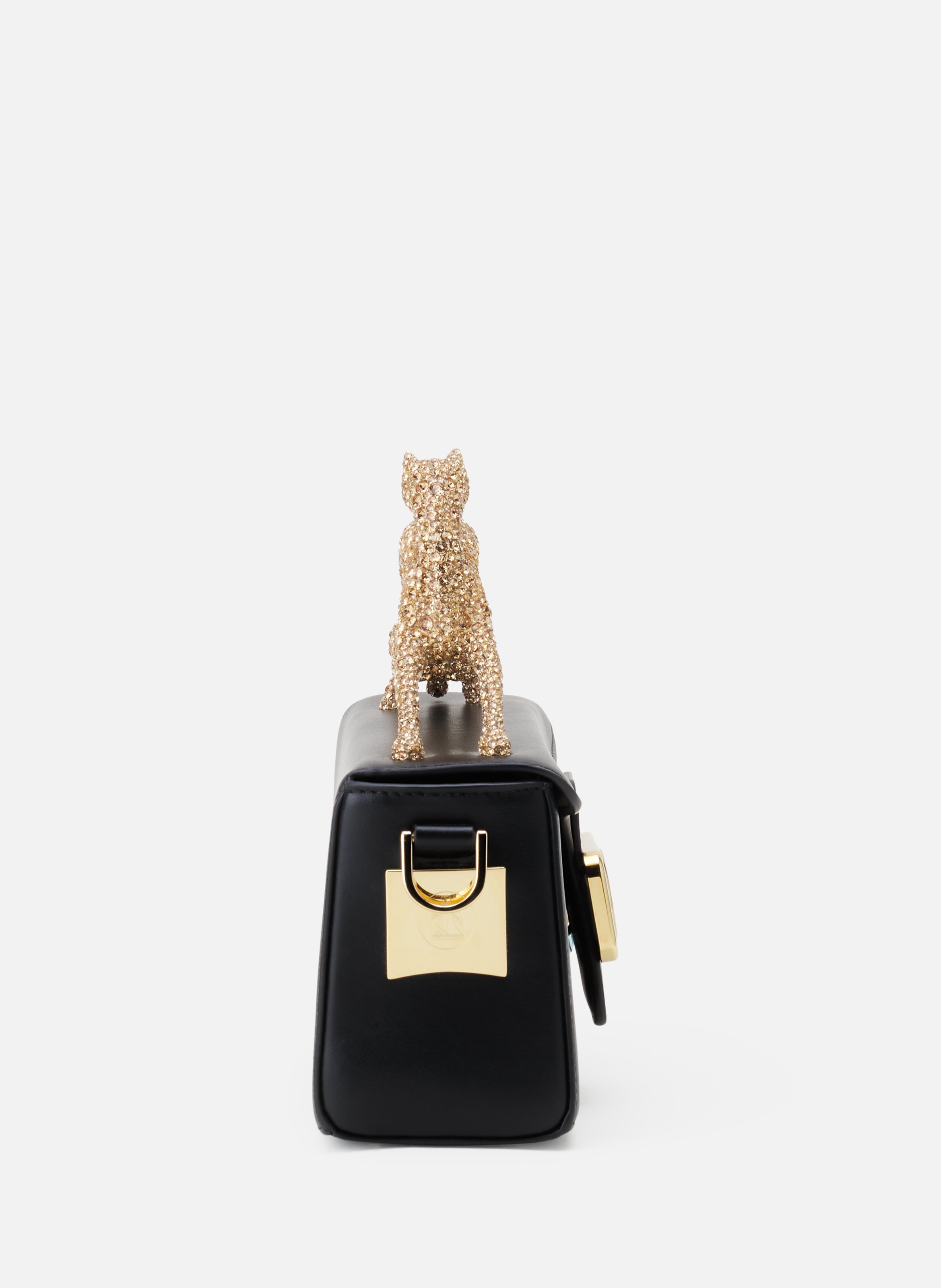 Sac pencil cat nano en cuir avec strass LANVIN Noir
