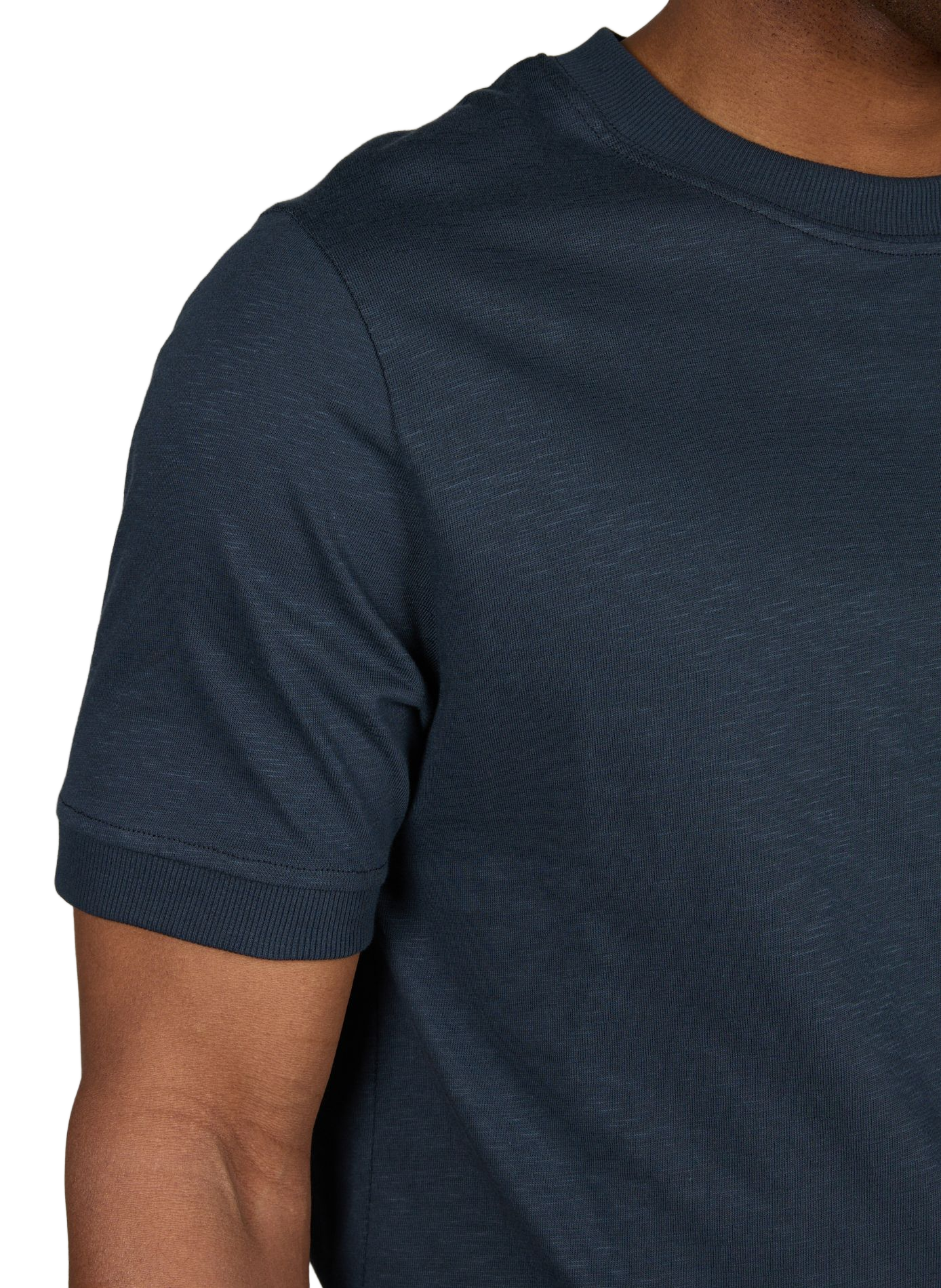 T-shirt uni à col rond en coton LAFAURIE Bleu