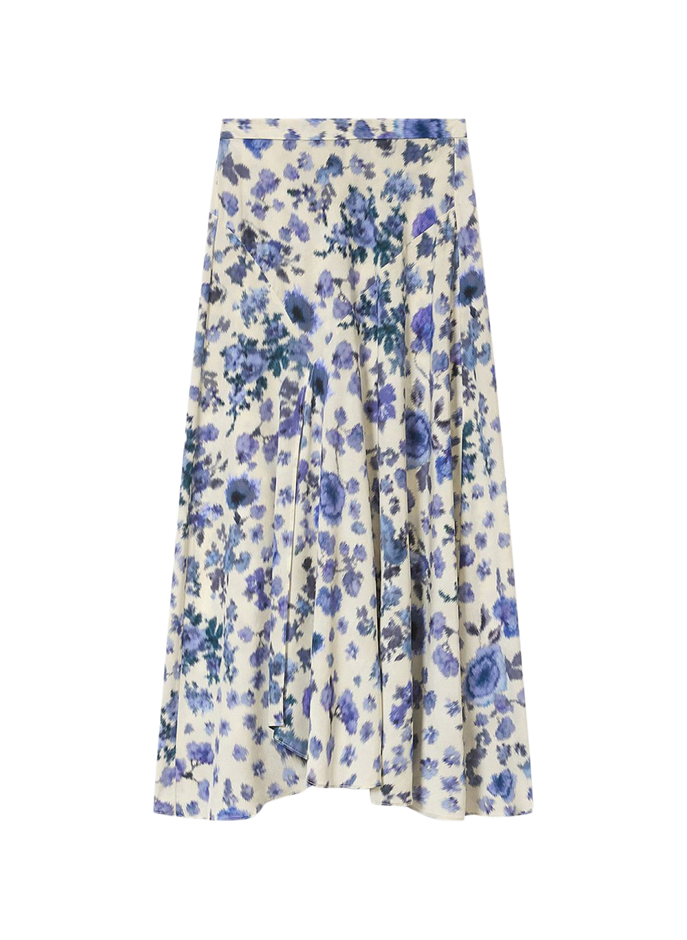 Langer Seidenrock mit Stretch, bedruckt. ISABEL MARANT Blau