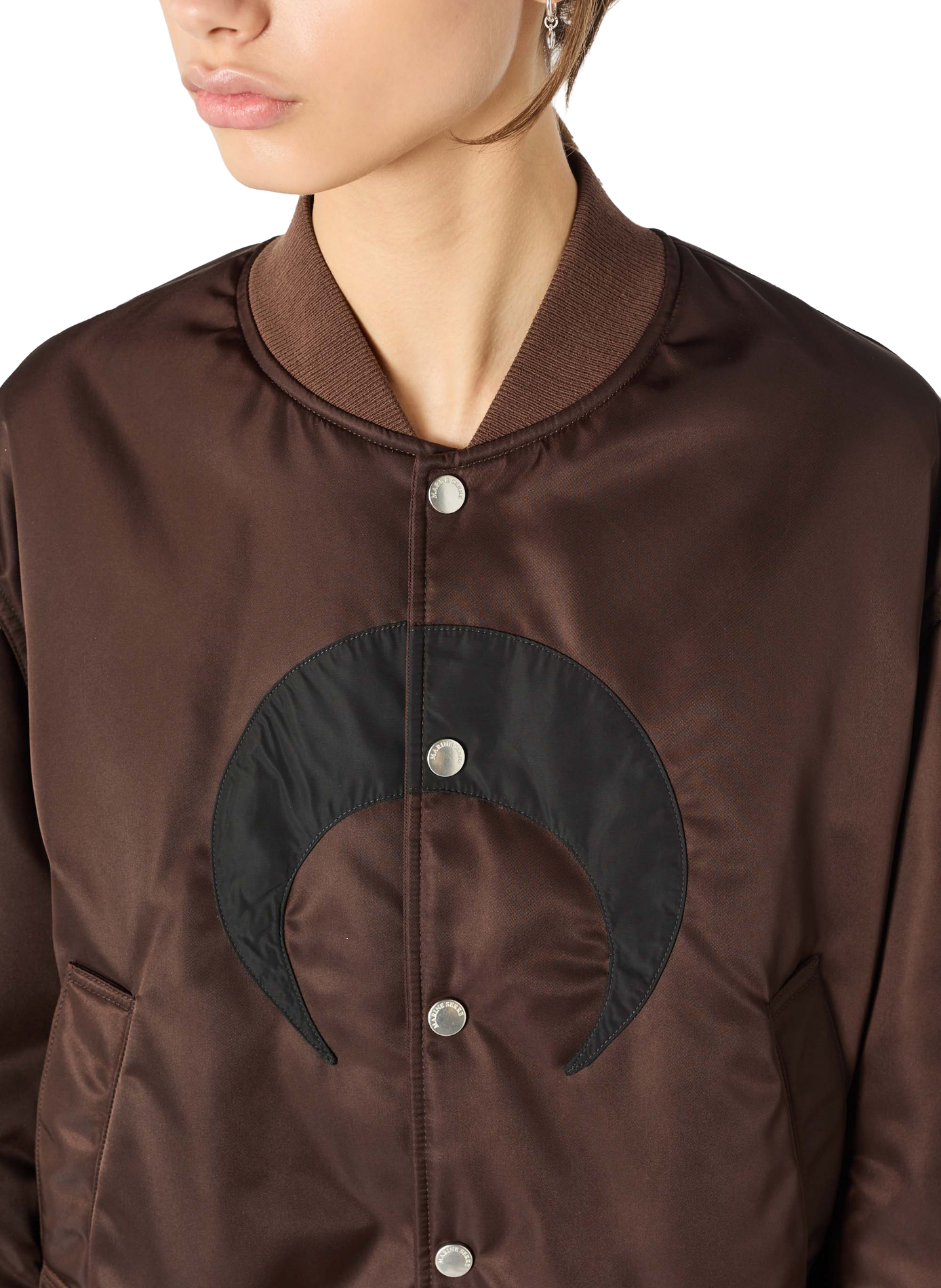 Bomber en nylon avec moon contrastant MARINE SERRE Marron