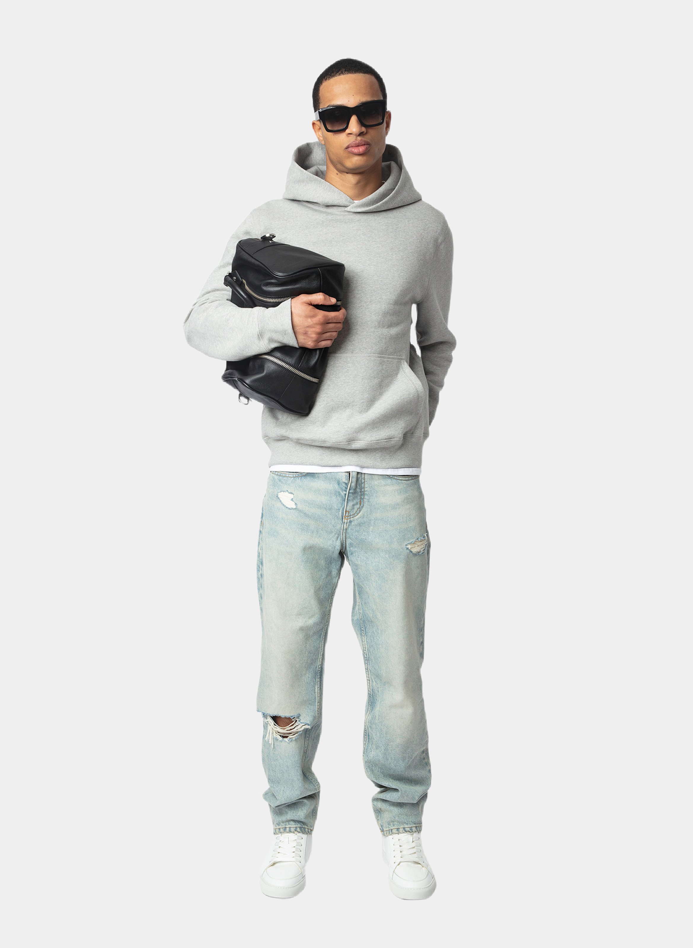 Sweat à capuche droit en coton sanchi ZADIG&VOLTAIRE Gris