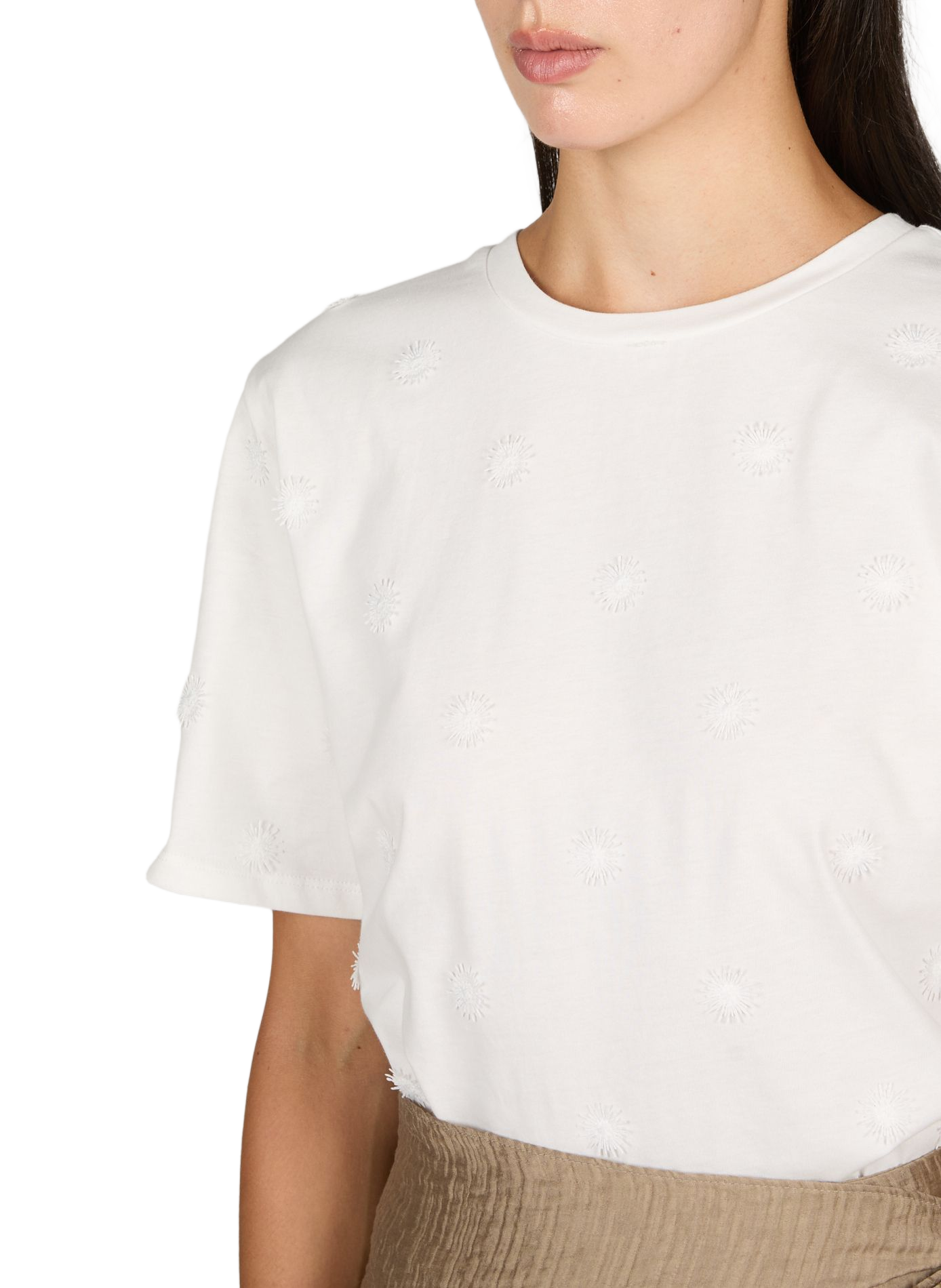 Short-sleeved floral T-shirt OBJECT White