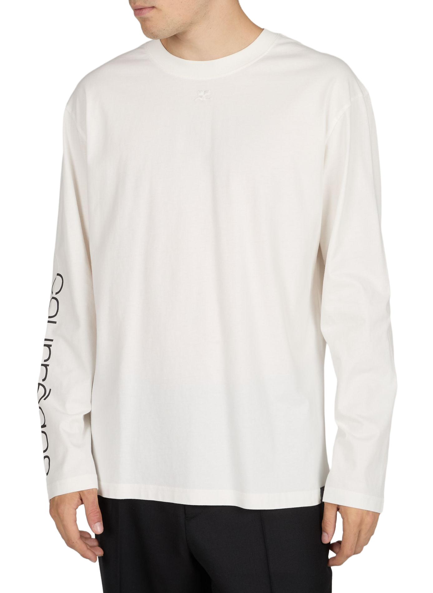 Logo cotton T-shirt COURRÈGES Beige