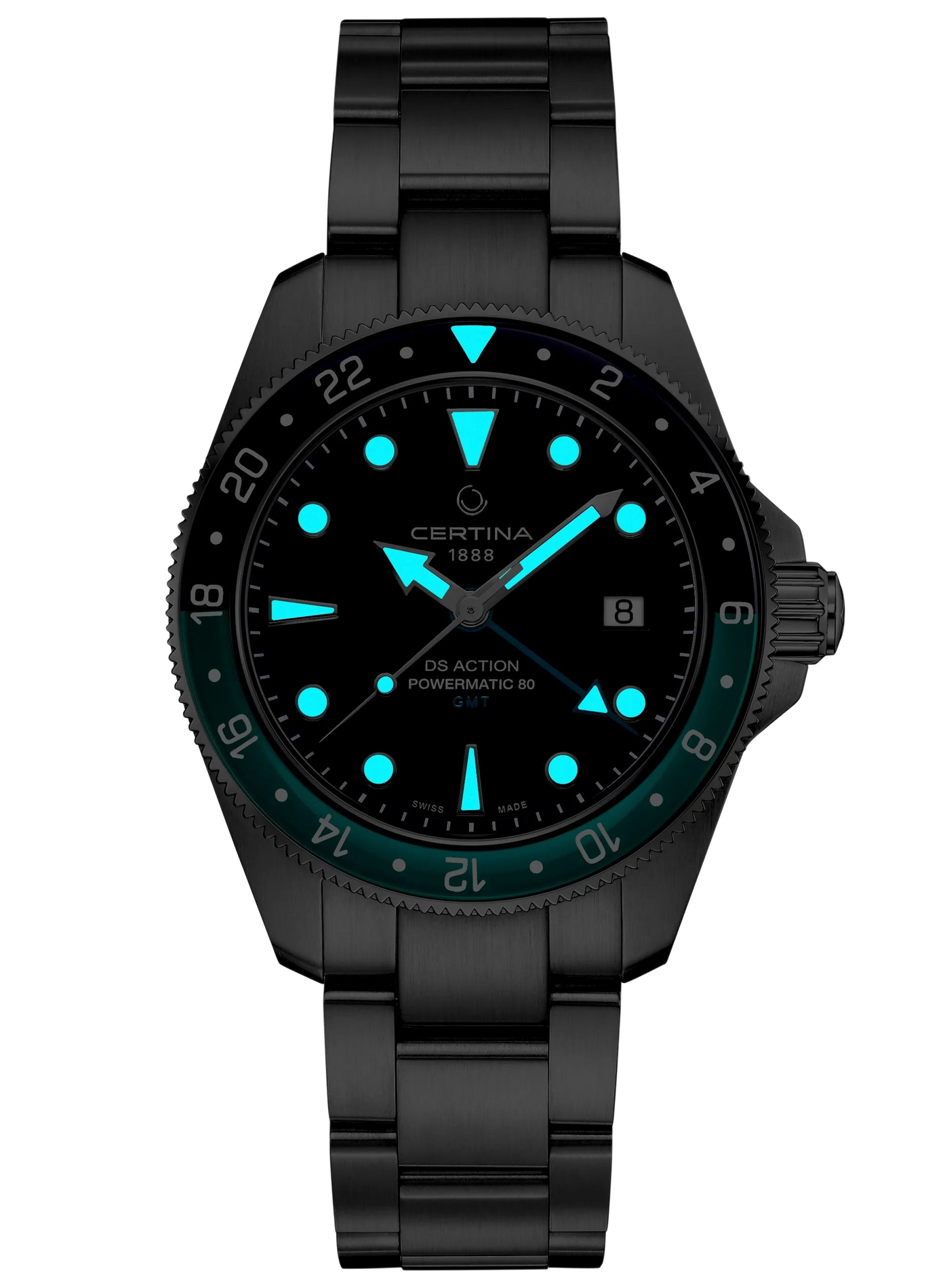 Montre automatique DS ACTION GMT en acier inoxydable CERTINA Bleu