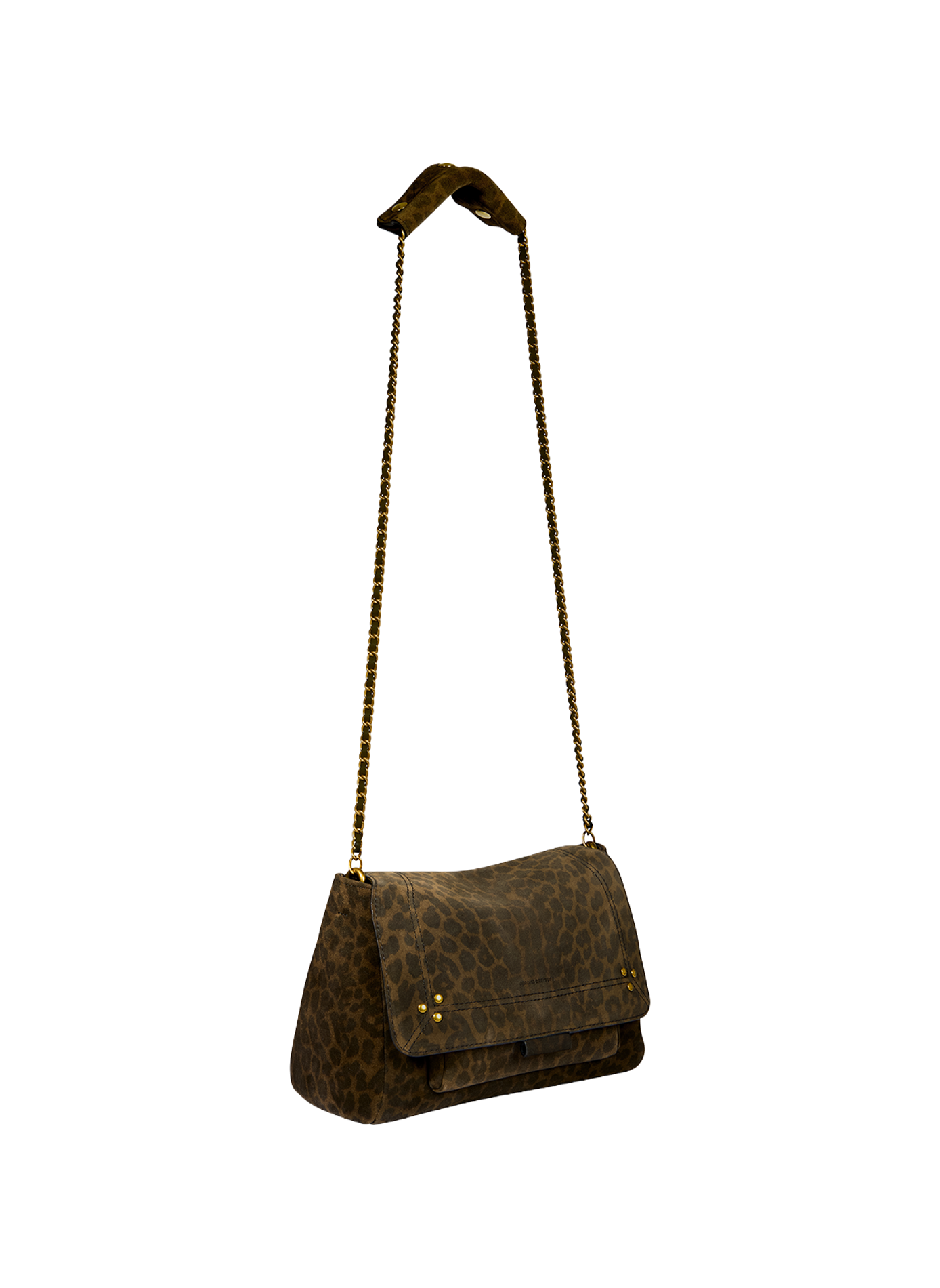 Leder-Schultertasche Lulu M JÉRÔME DREYFUSS Khaki