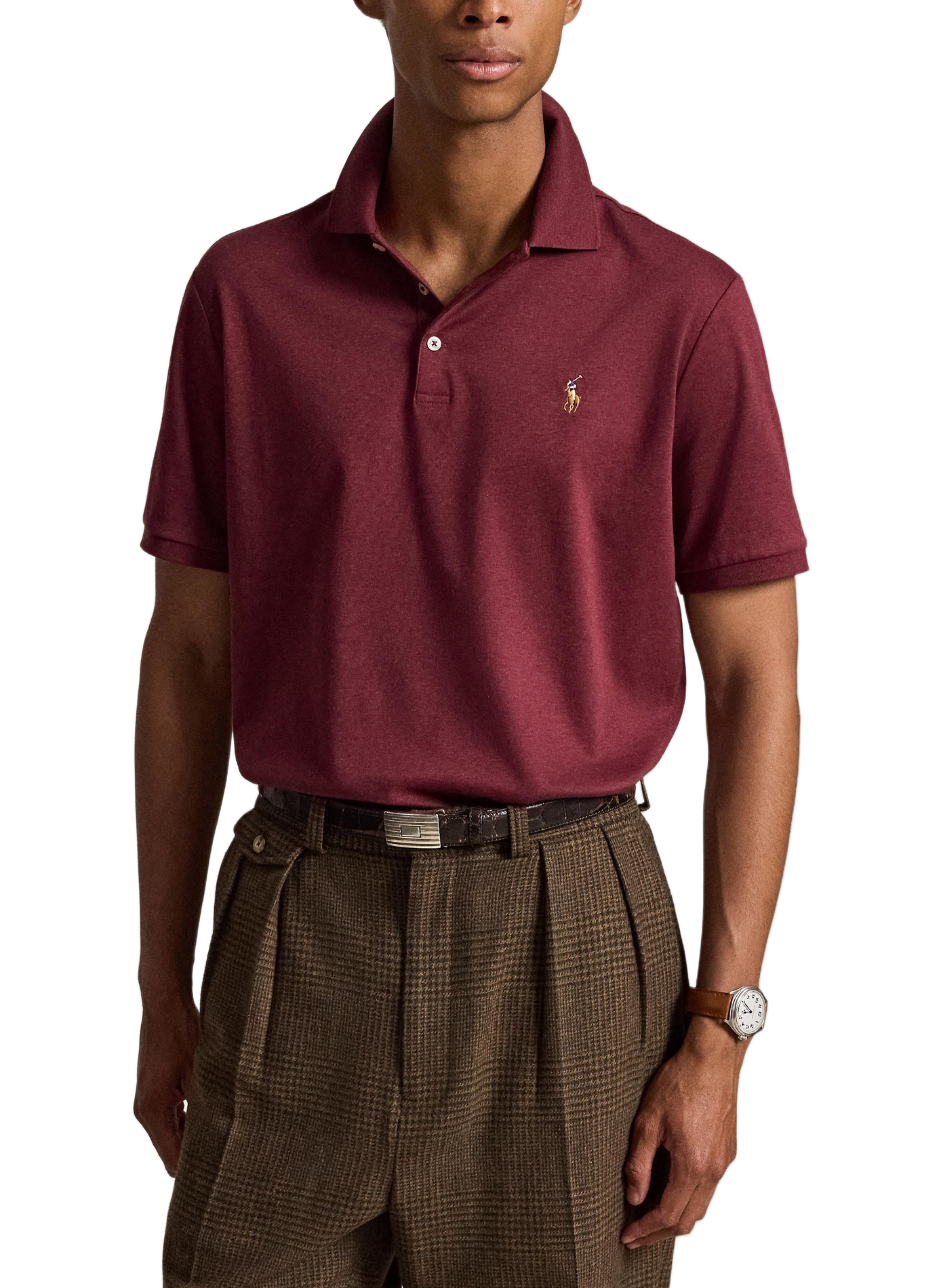 Gerader Polo aus Baumwollpiqué POLO RALPH LAUREN Rot