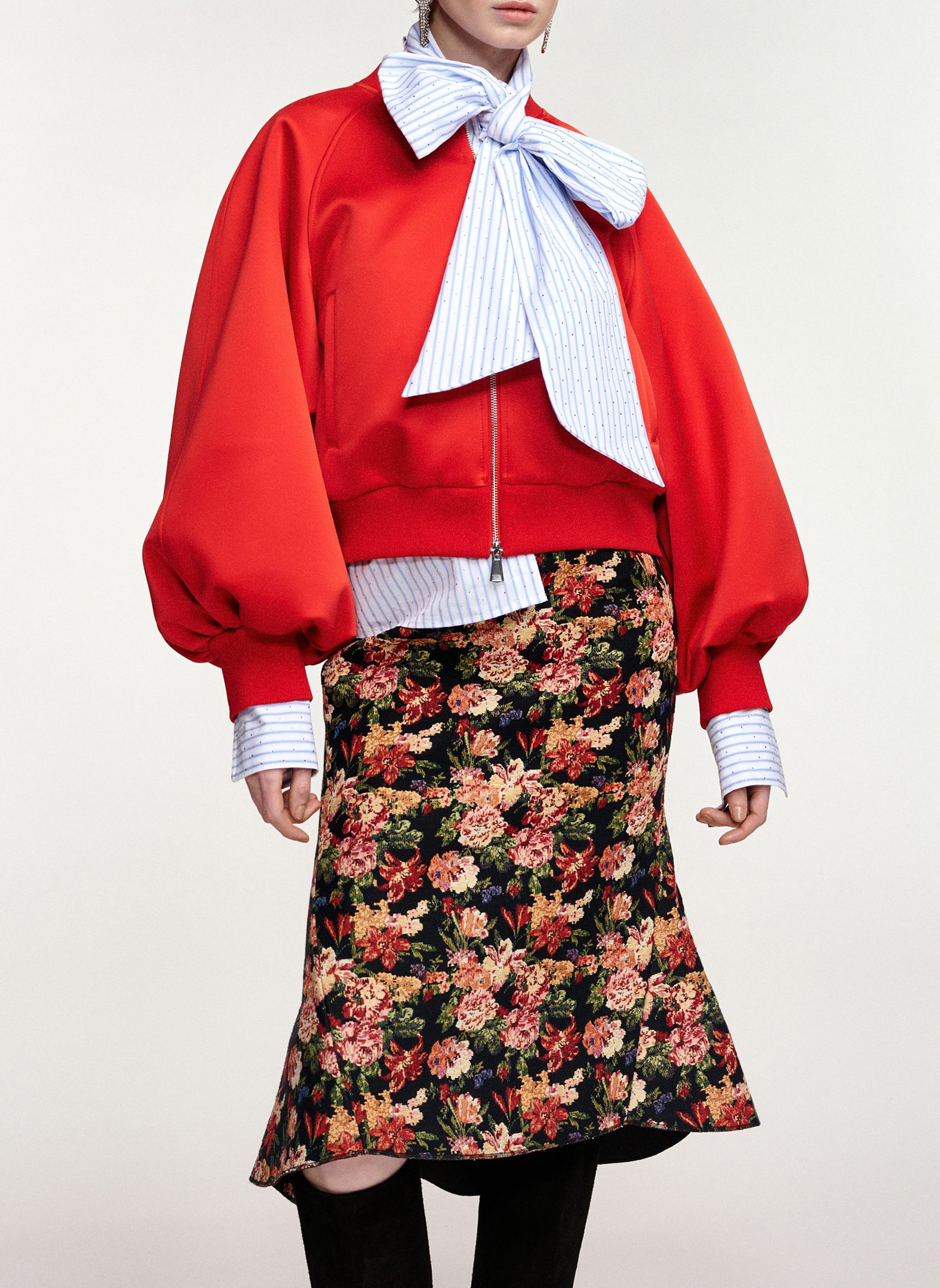 Blouson oversize à manches volumineuses kryo ESSENTIEL ANTWERP Rouge