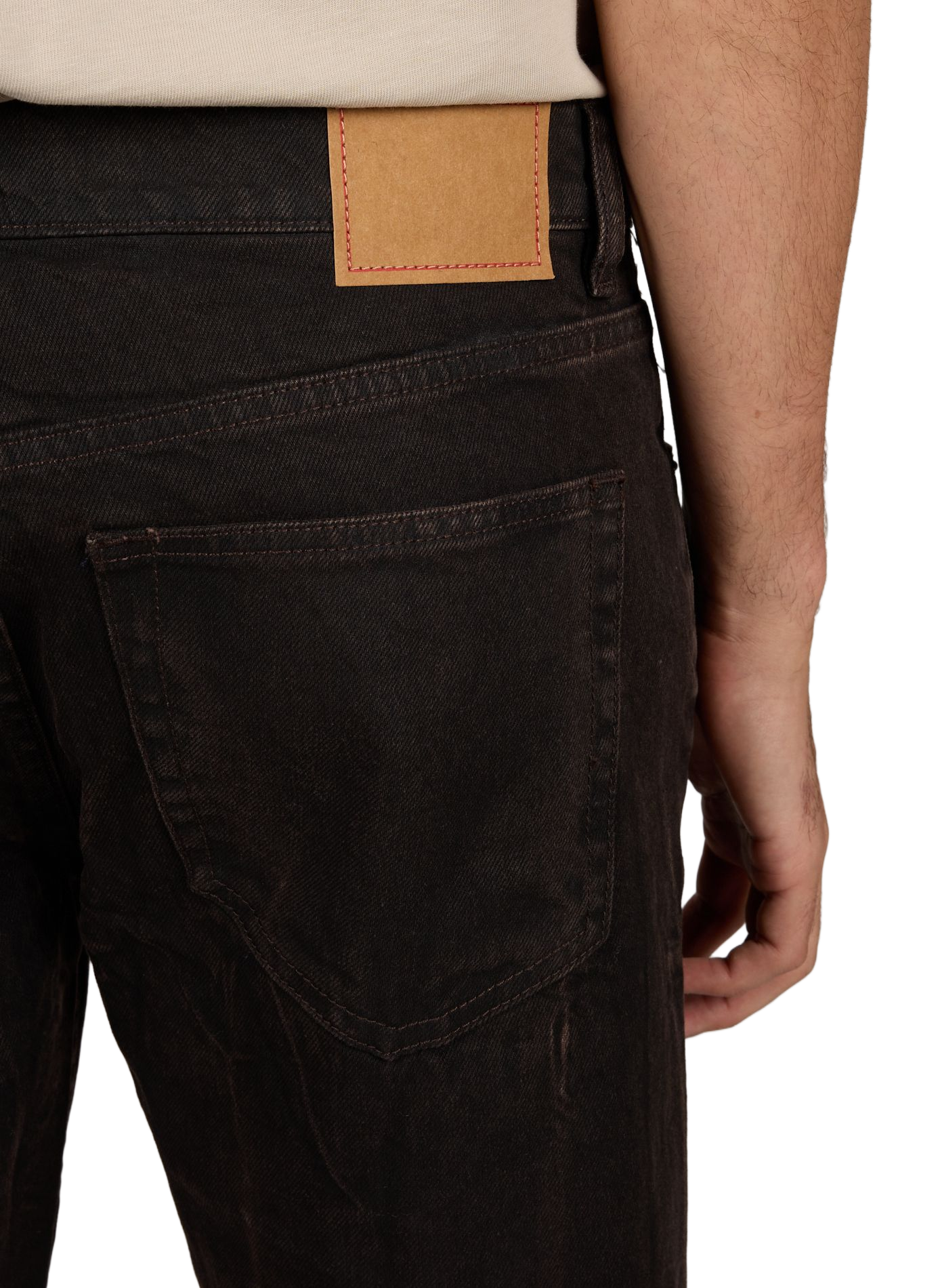 Gerader Pfeil-Denim-Jeans aus Baumwolle JEANERICA DENIM Braun