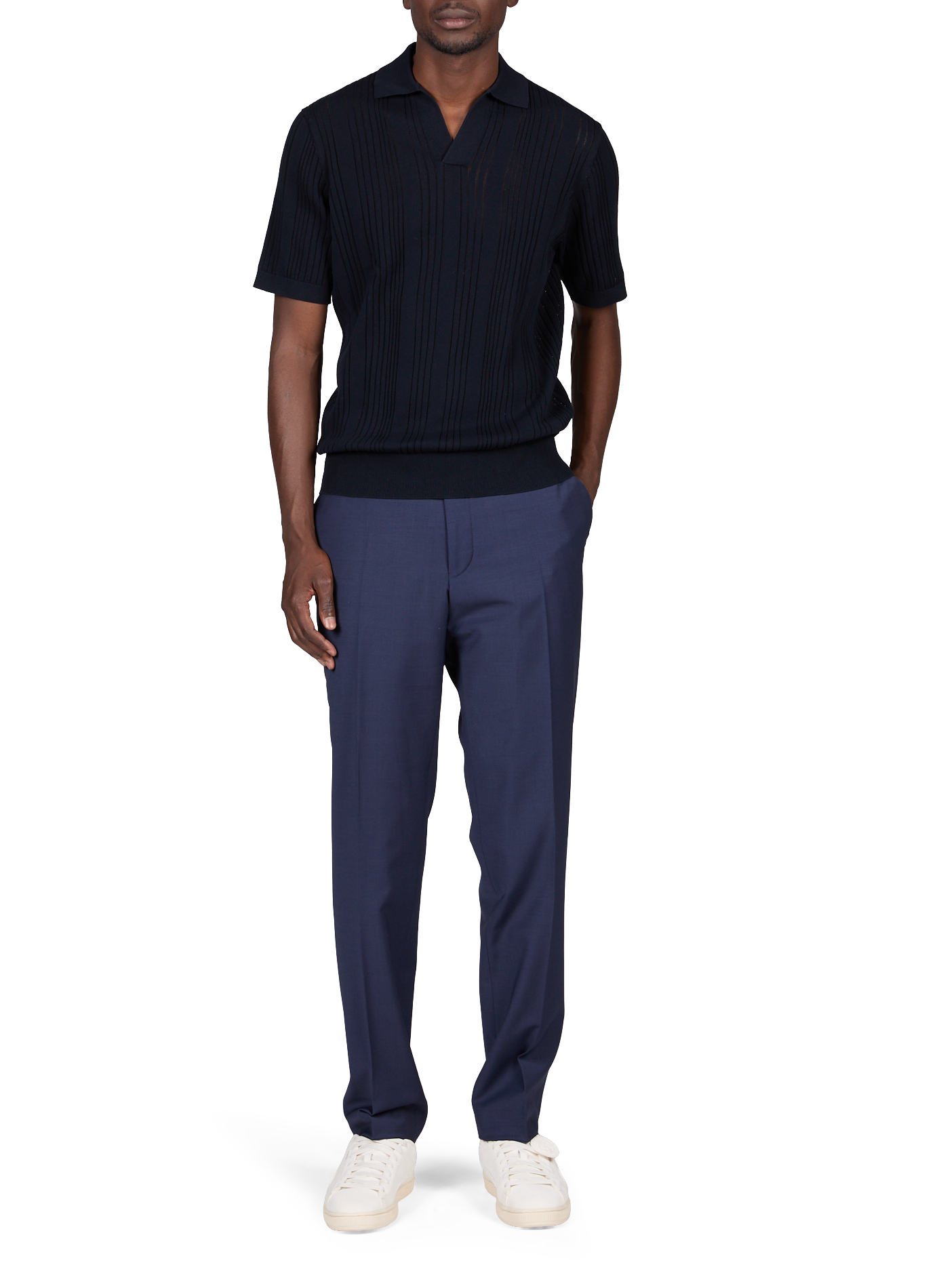 Solid wool-blend pants | Blue PIERRE CARDIN Men