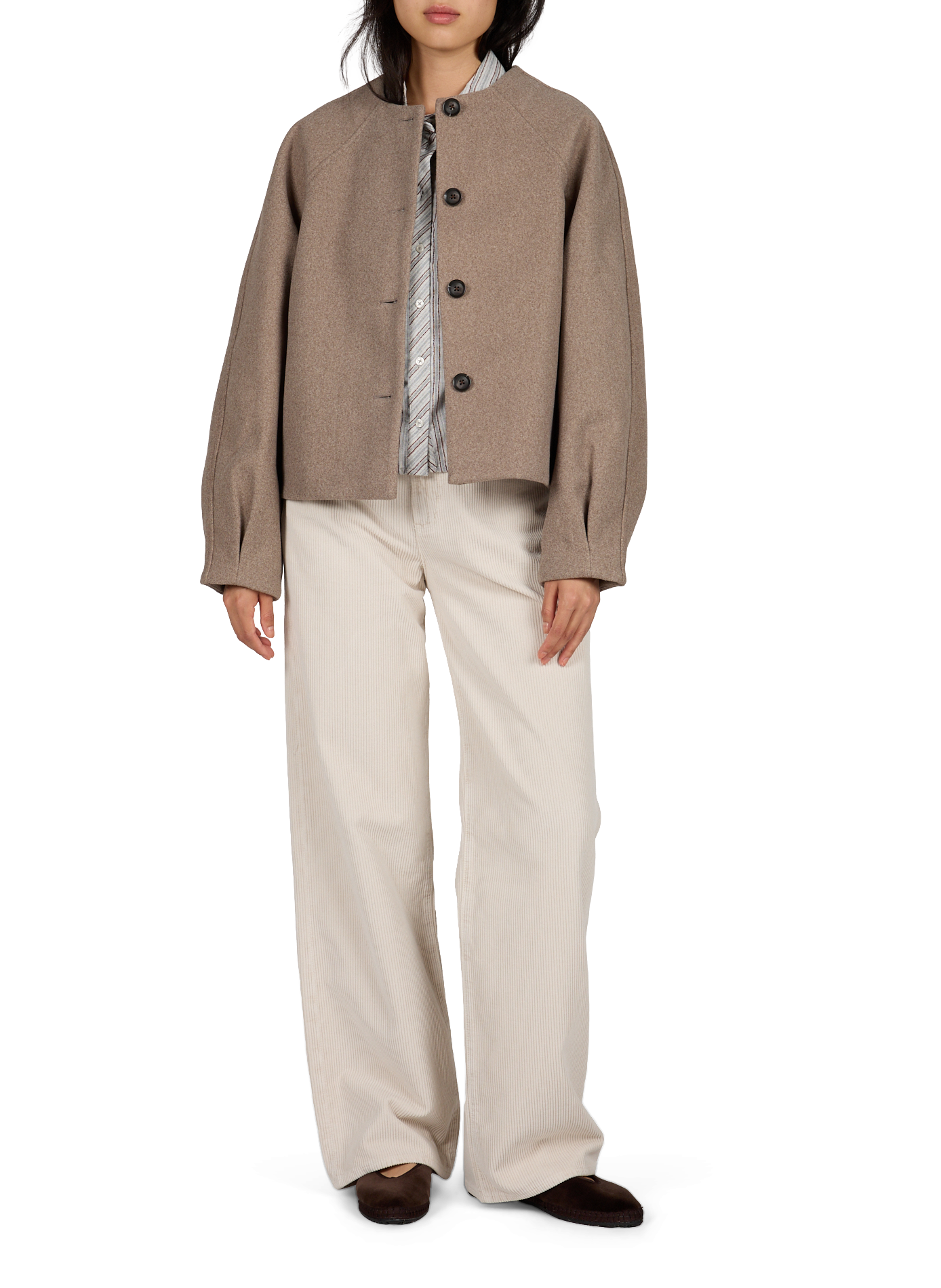 Oversized buttoned Vially jacket VILA Beige
