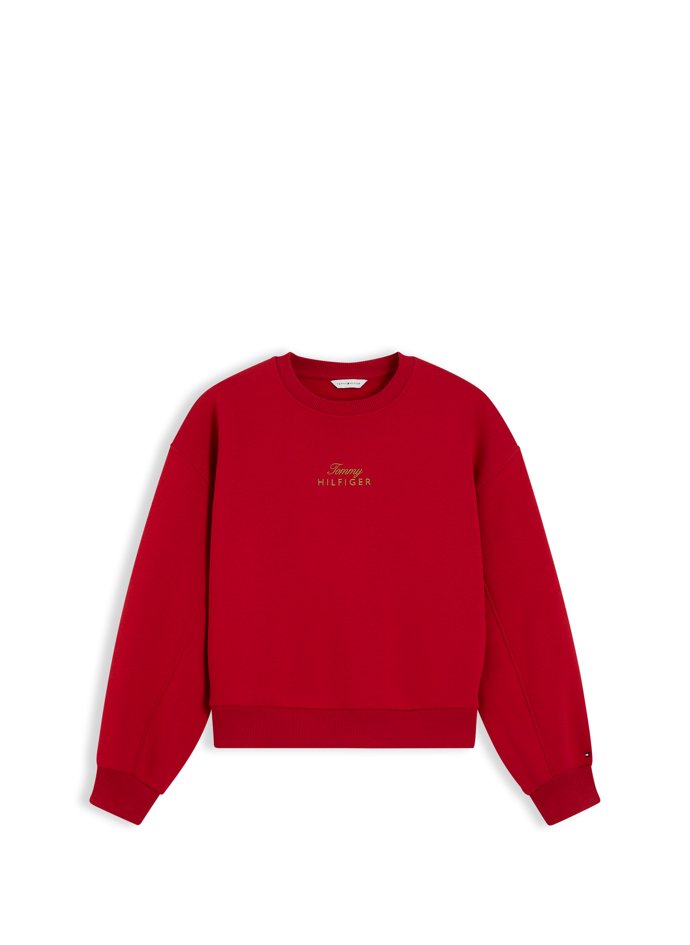 Sweat col rond en coton mélangé TOMMY HILFIGER Red