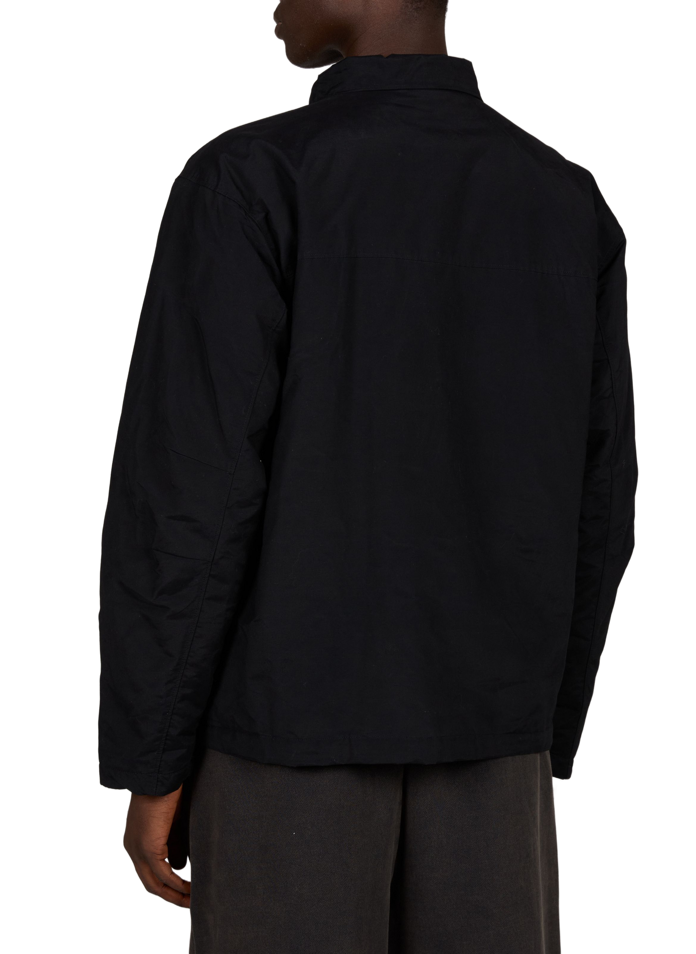 Straight jacket with classic collar in blended cotton COLUMBIA Black