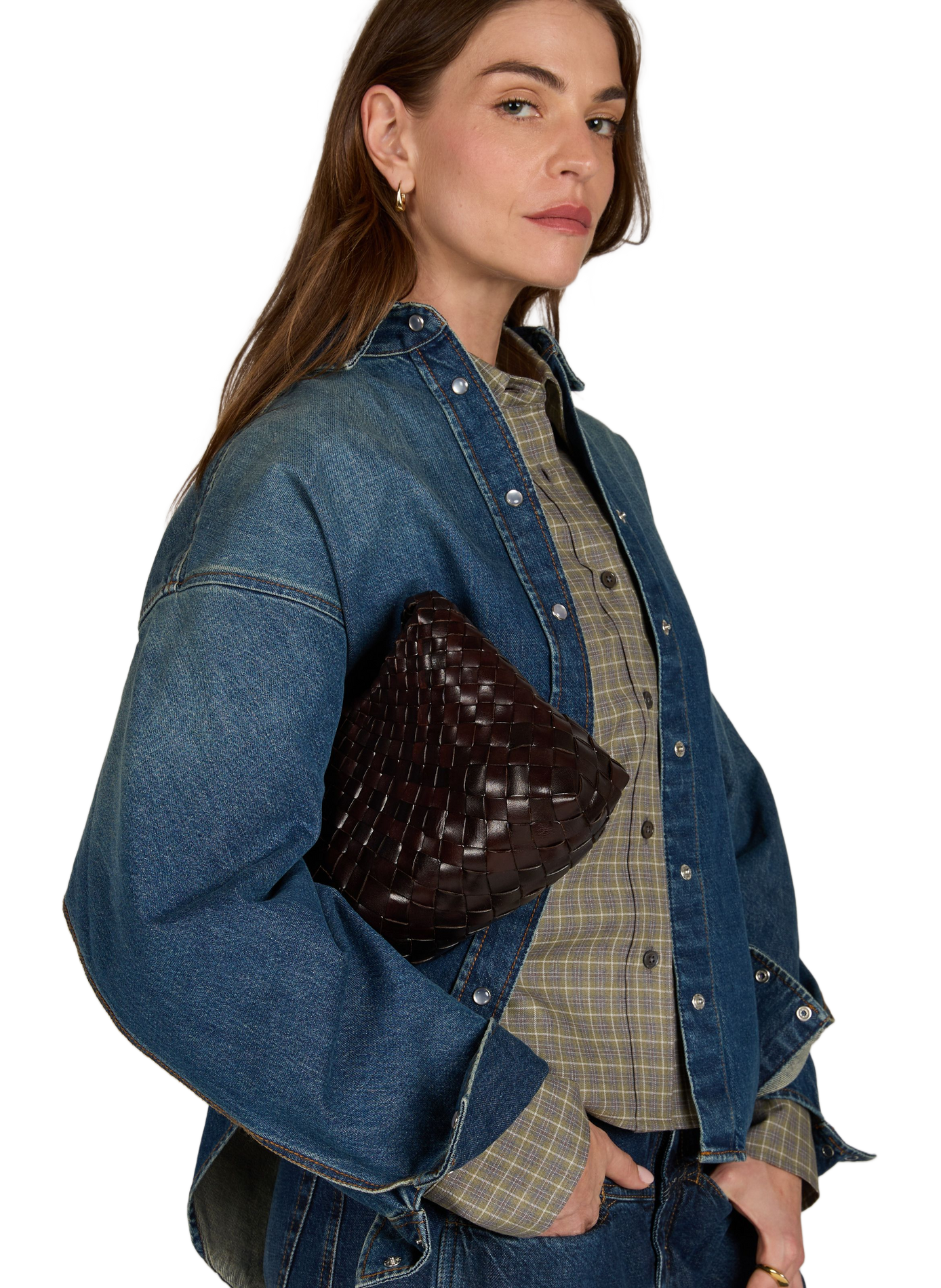 Sac à main tissé Rosanna en cuir  DRAGON DIFFUSION Marron