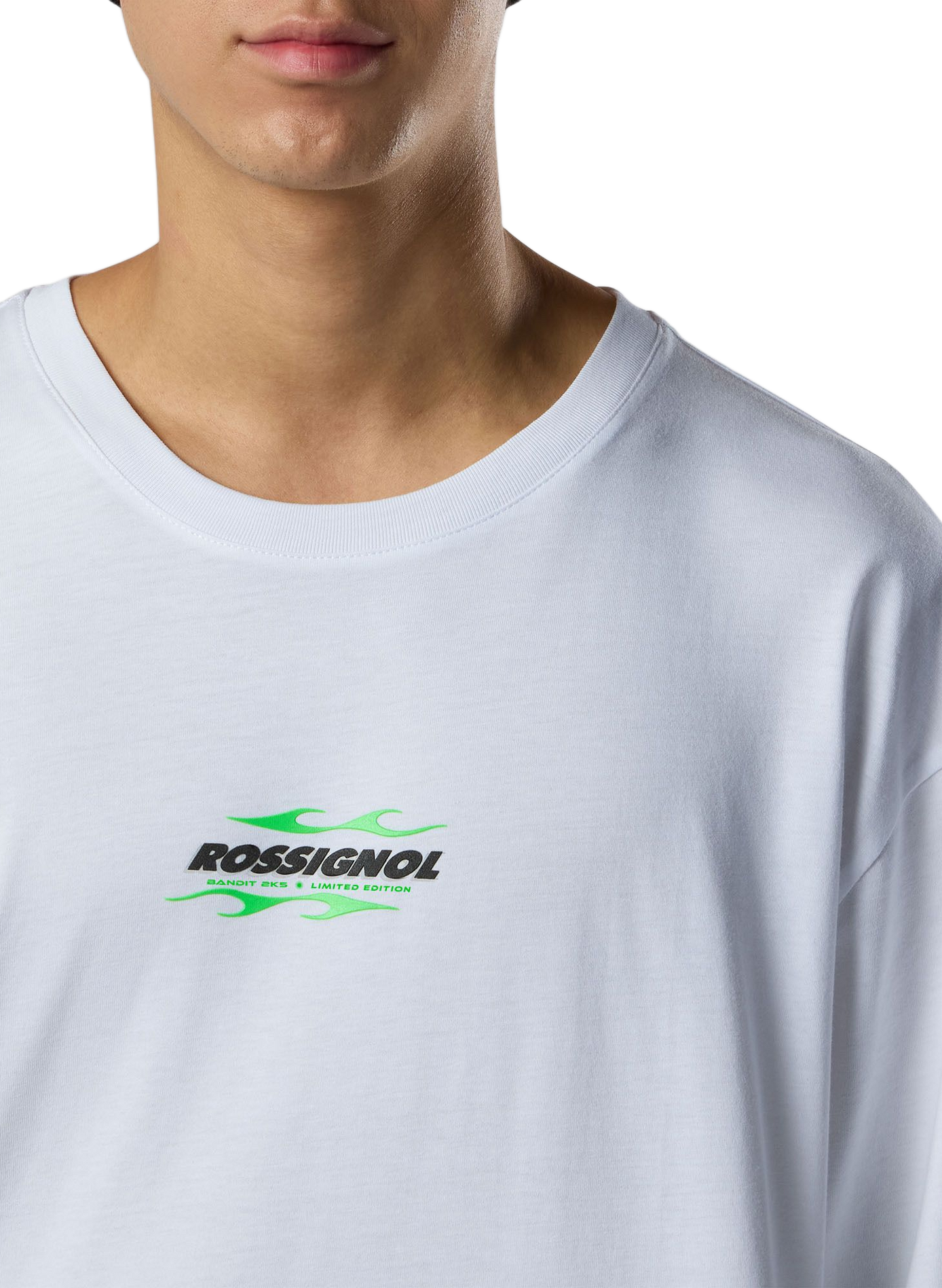 T-shirt droit col rond imprimé en coton ROSSIGNOL Weiss