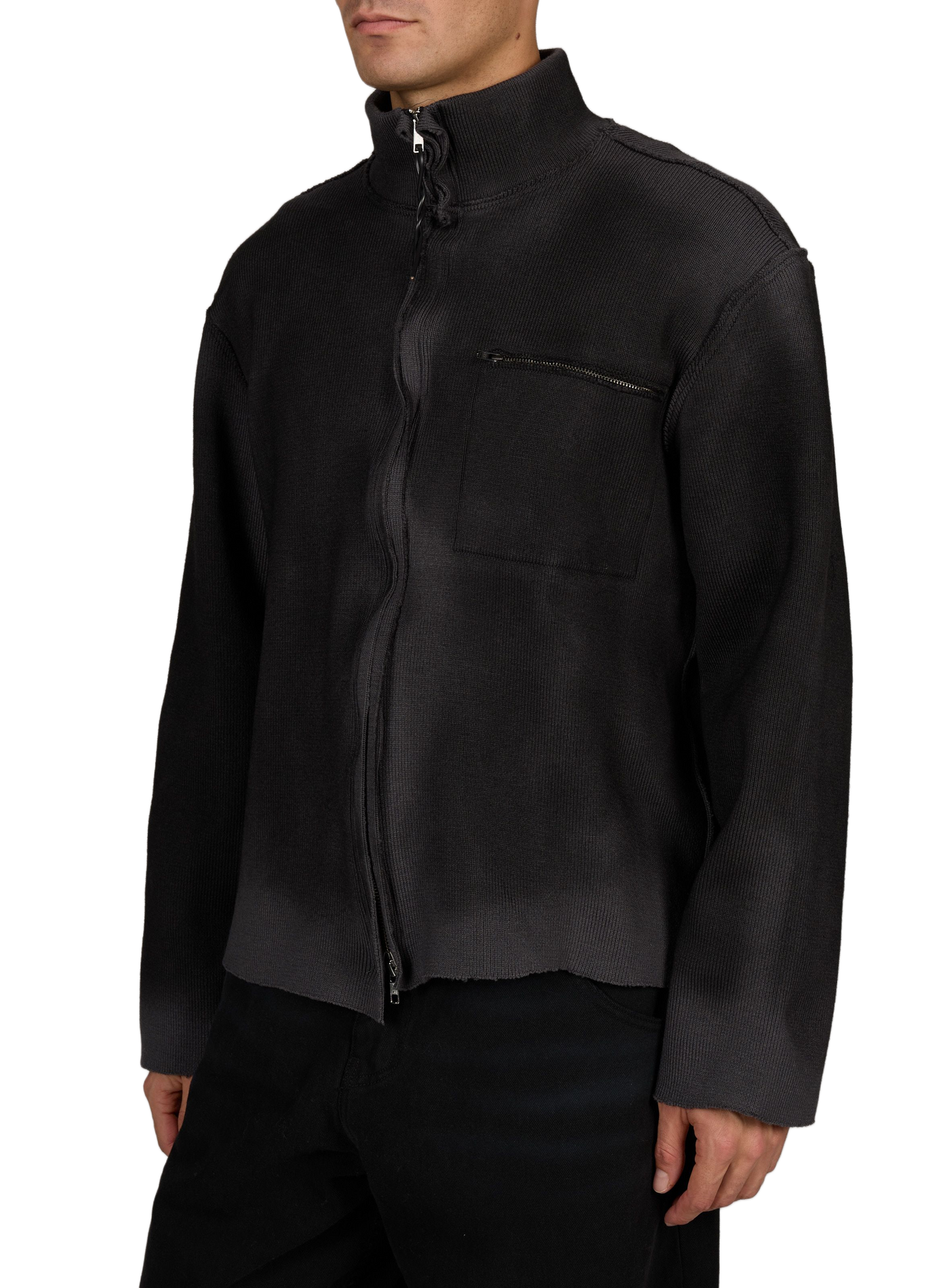 Oversized zip-up jacket with stand-up collar CAMIEL FORTGENS Grey