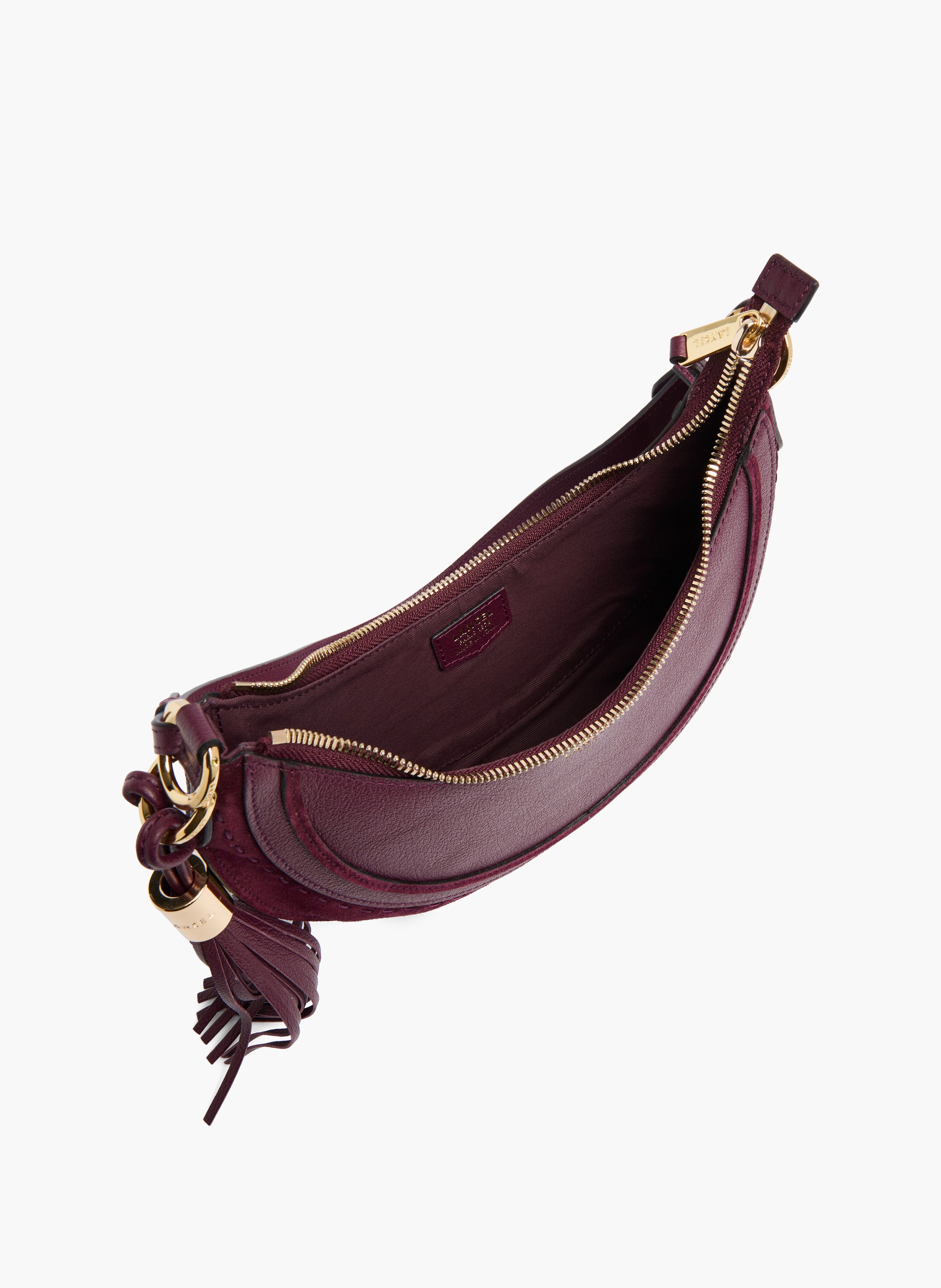 Sac hobo hoboheme de lancel en animation suede : cuirs de vachette suede & graine LANCEL Violet