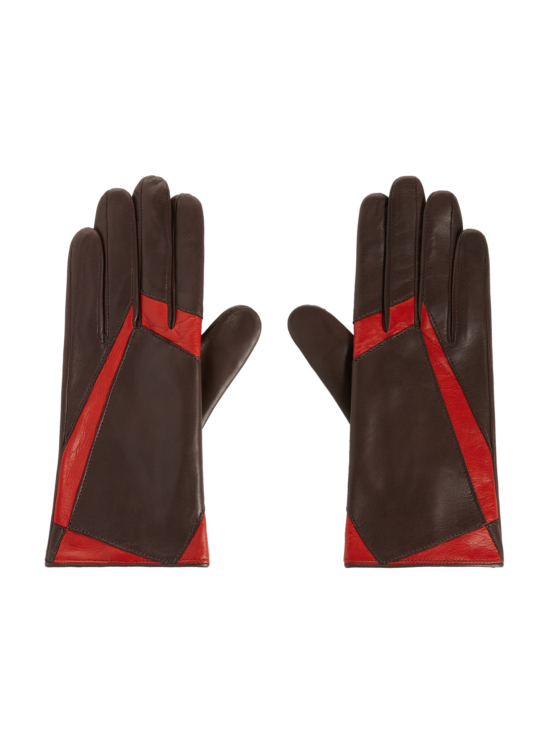 MAISON FABRE Estelle leather gloves Brown
