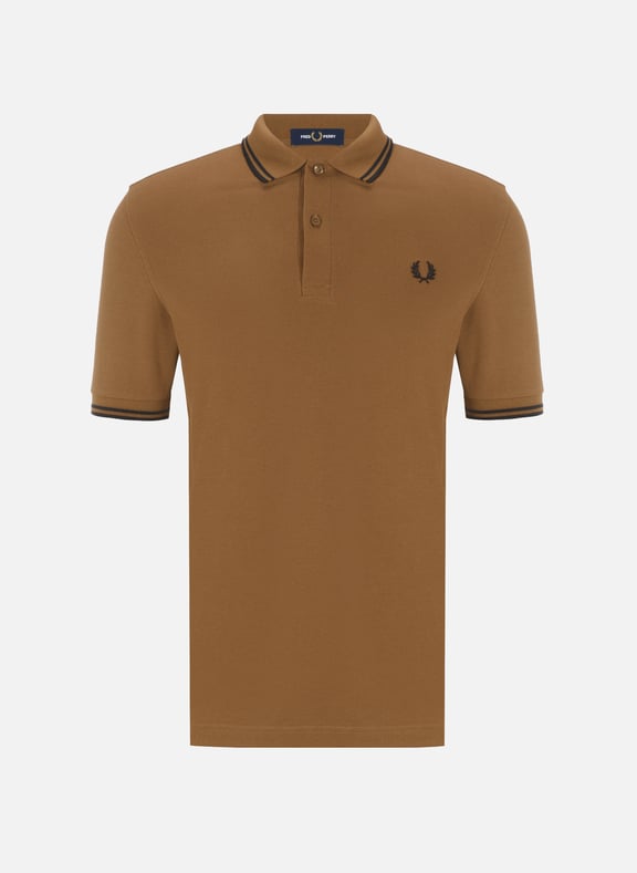 Cotton piqué polo shirt Brown by FRED PERRY FRED PERRY Cotton piqué polo shirt Brown