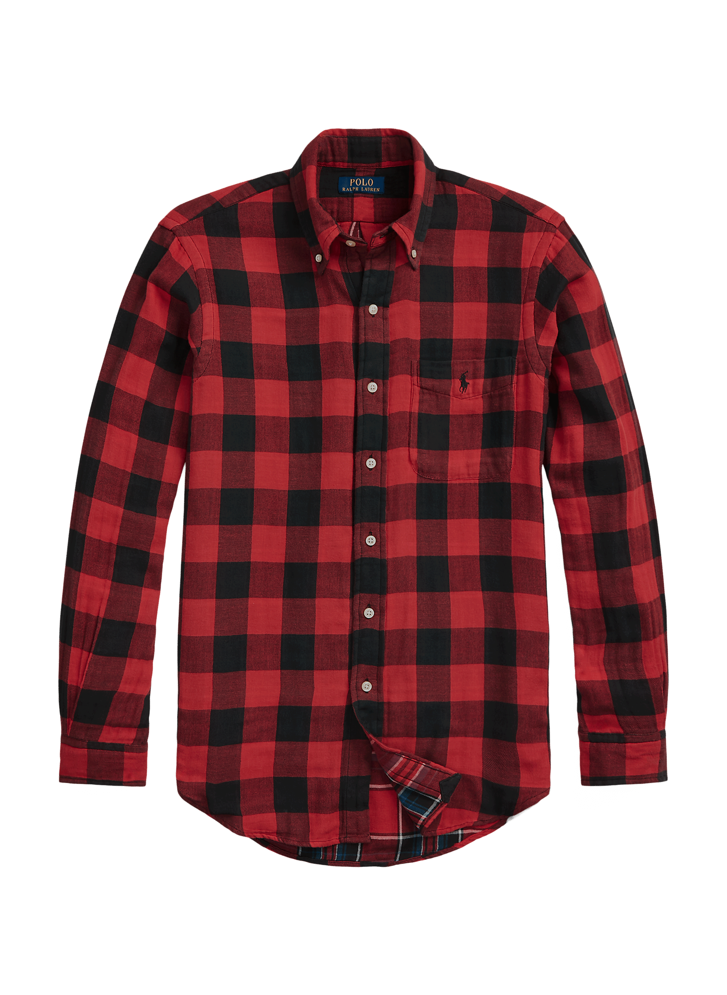 Cotton flannel check shirt  3434b red black