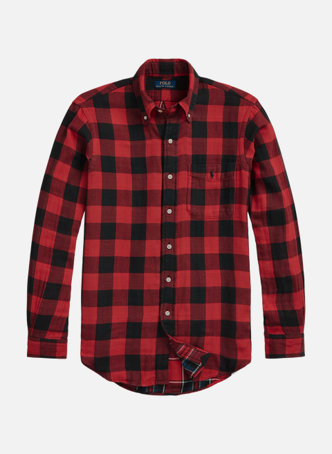 Checked cotton flannel shirt RedPOLO RALPH LAUREN 