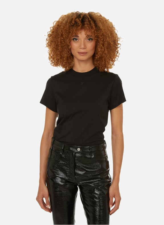Cotton T-shirt Black by COURRÈGES COURRÈGES Cotton T-shirt Black