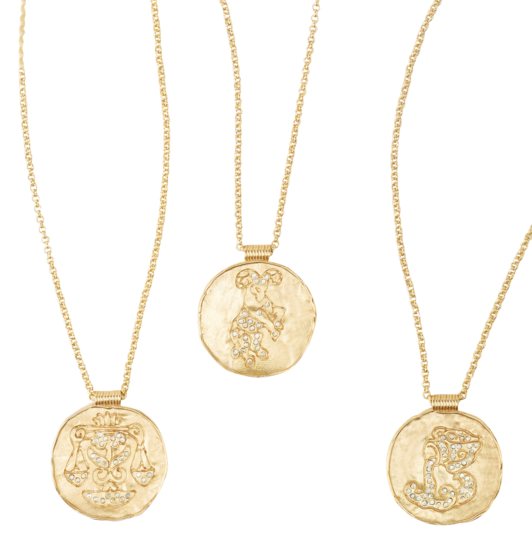 Collier à médaille signe astrologique MAJE Doré