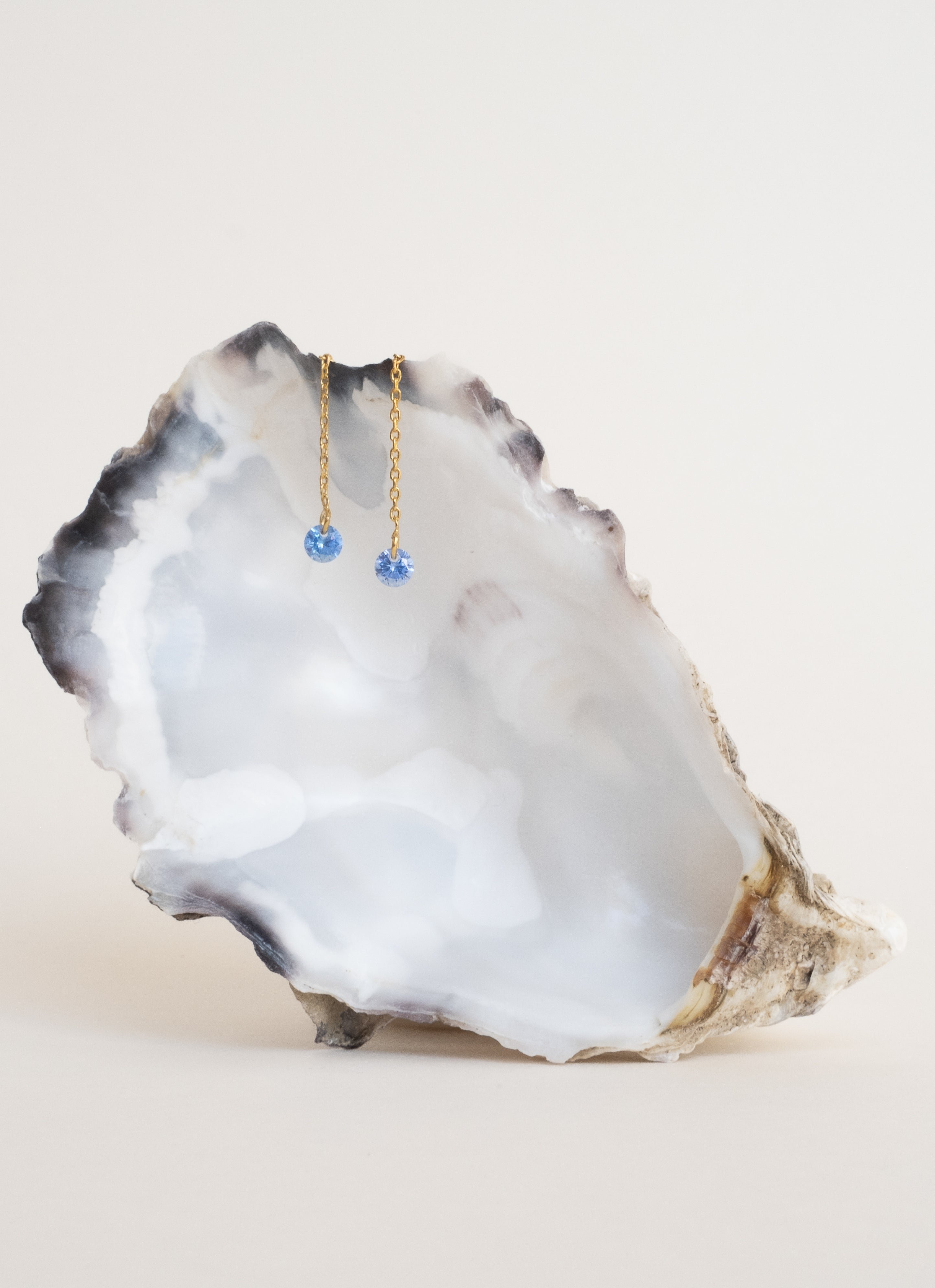 Boucles d'oreille aqua lavande plaqué or ANNA SOTTILOTTA Bleu