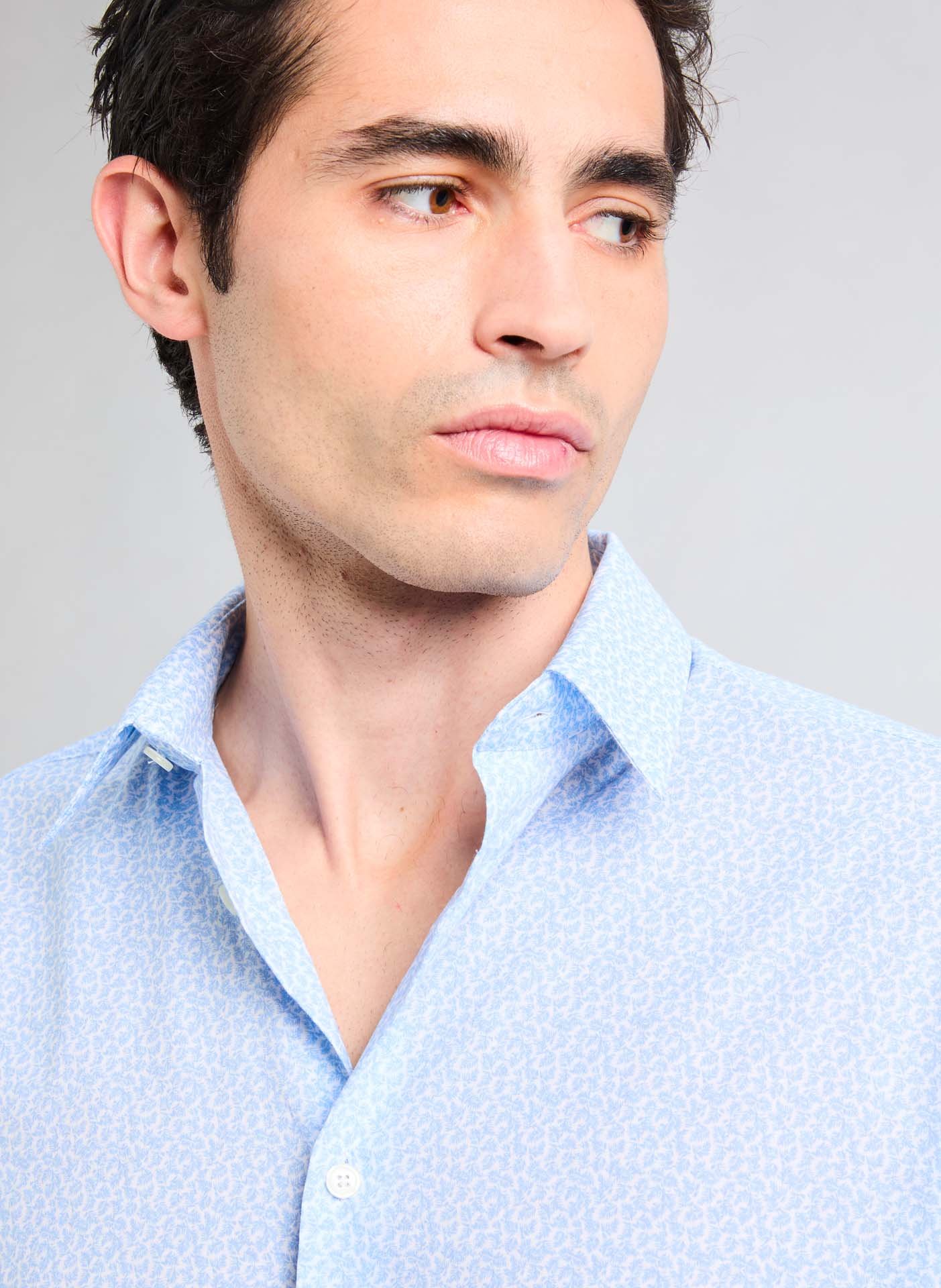 Chemise à motif fleurs AU PRINTEMPS PARIS Bleu