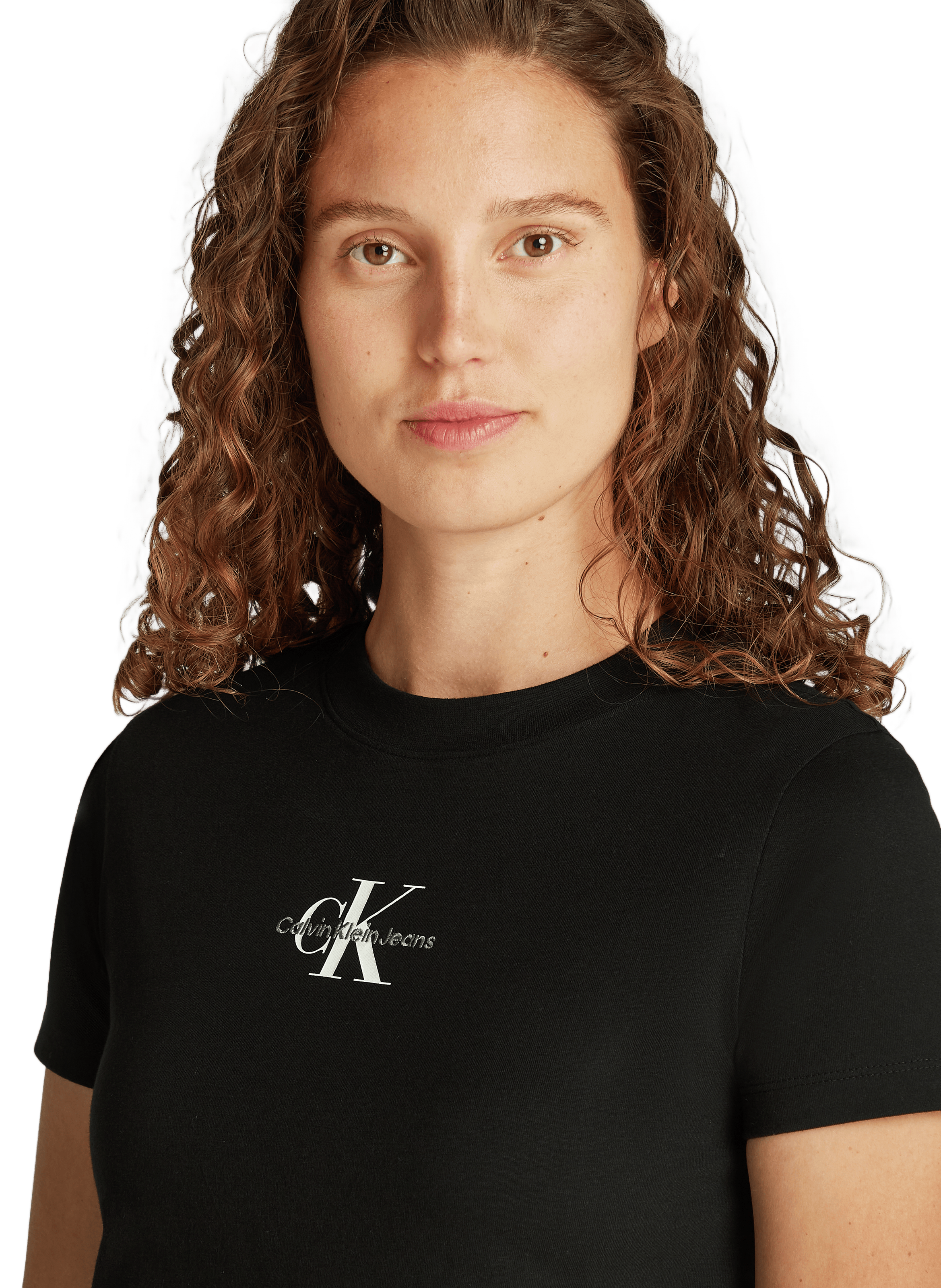 T-shirt brodé en coton  CALVIN KLEIN Noir