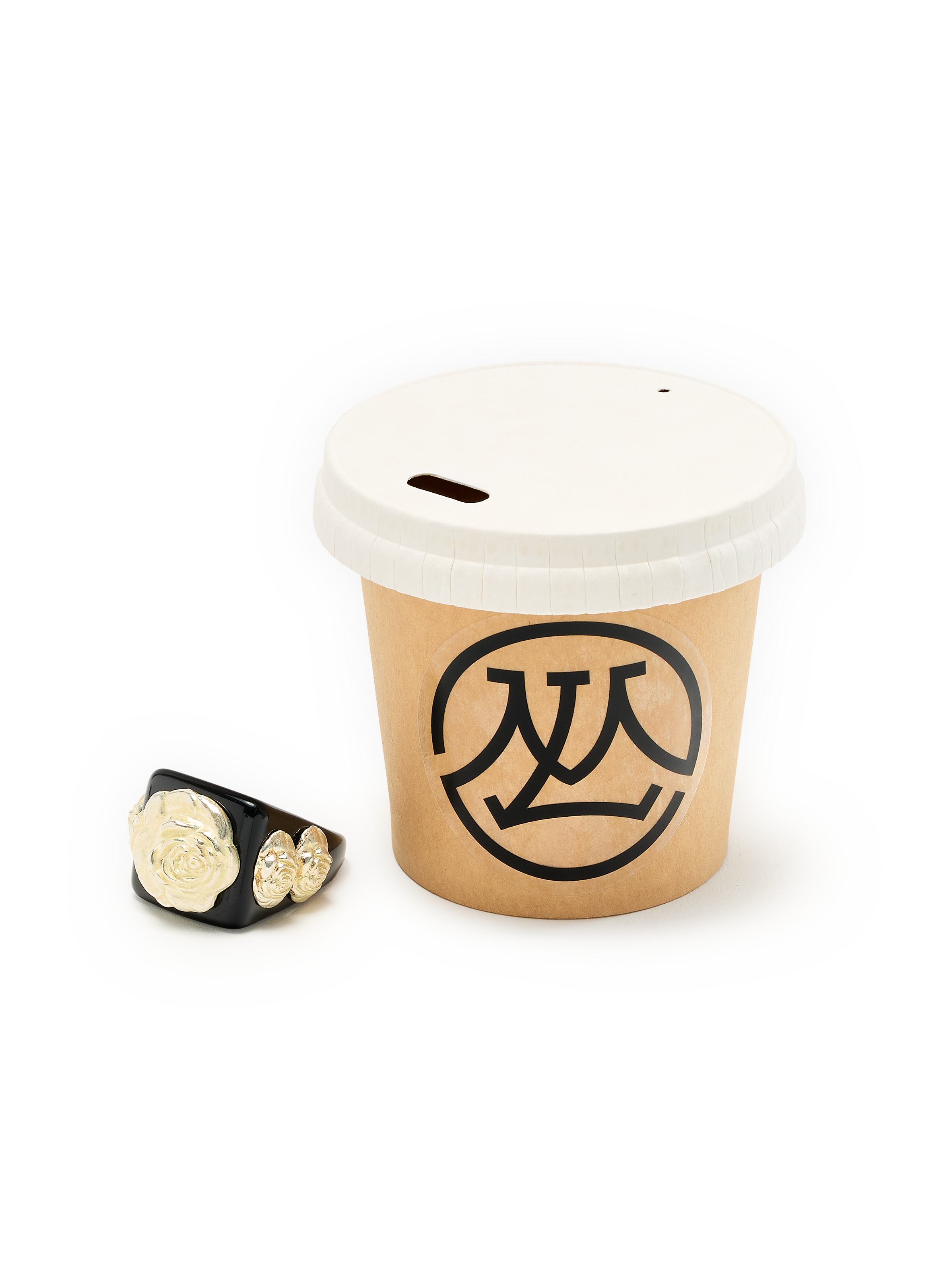 Bague Black on Silver Roseton  LA MANSO Multicolore