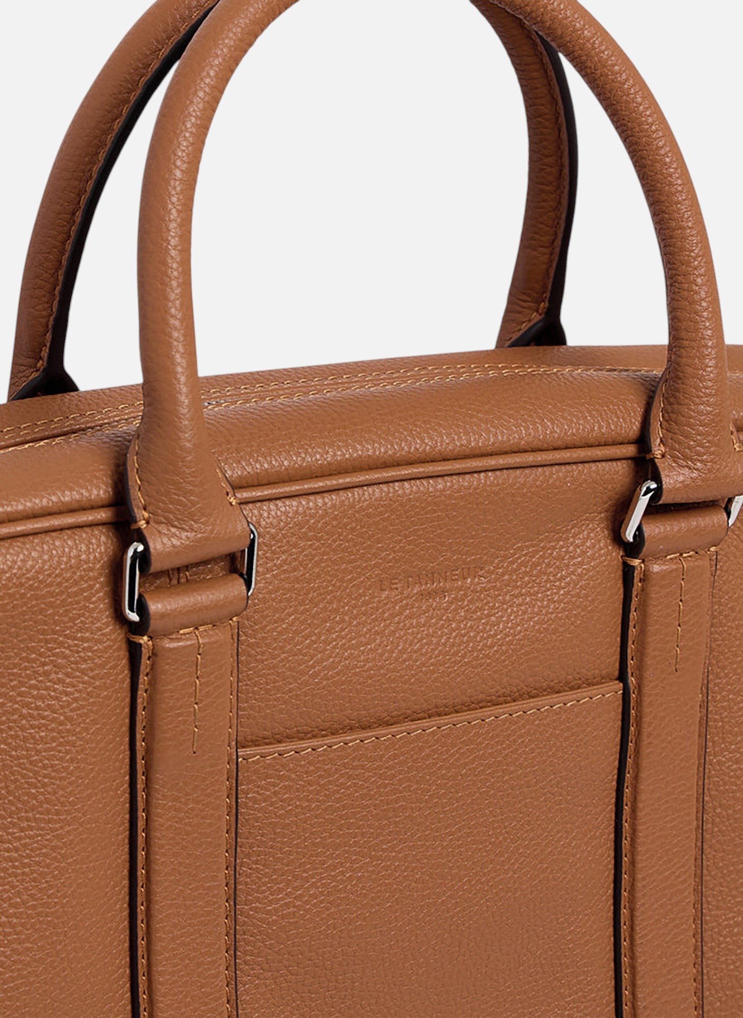 Porte documents 15" charles en cuir grainé moyen modèle LE TANNEUR Marron