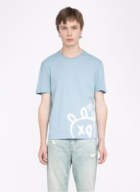 Tee-shirt col rond en coton stockly Bleu by ZADIG&VOLTAIRE ZADIG&VOLTAIRE Tee-shirt col rond en coton stockly Bleu