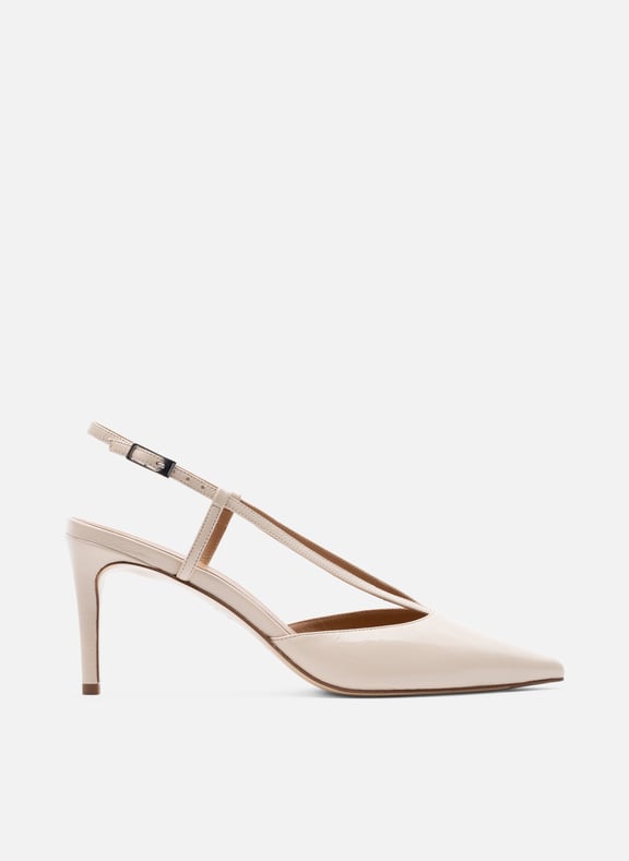 Sling back neya en napa craquele Beige by PARALLELE PARALLELE Sling back neya en napa craquele Beige