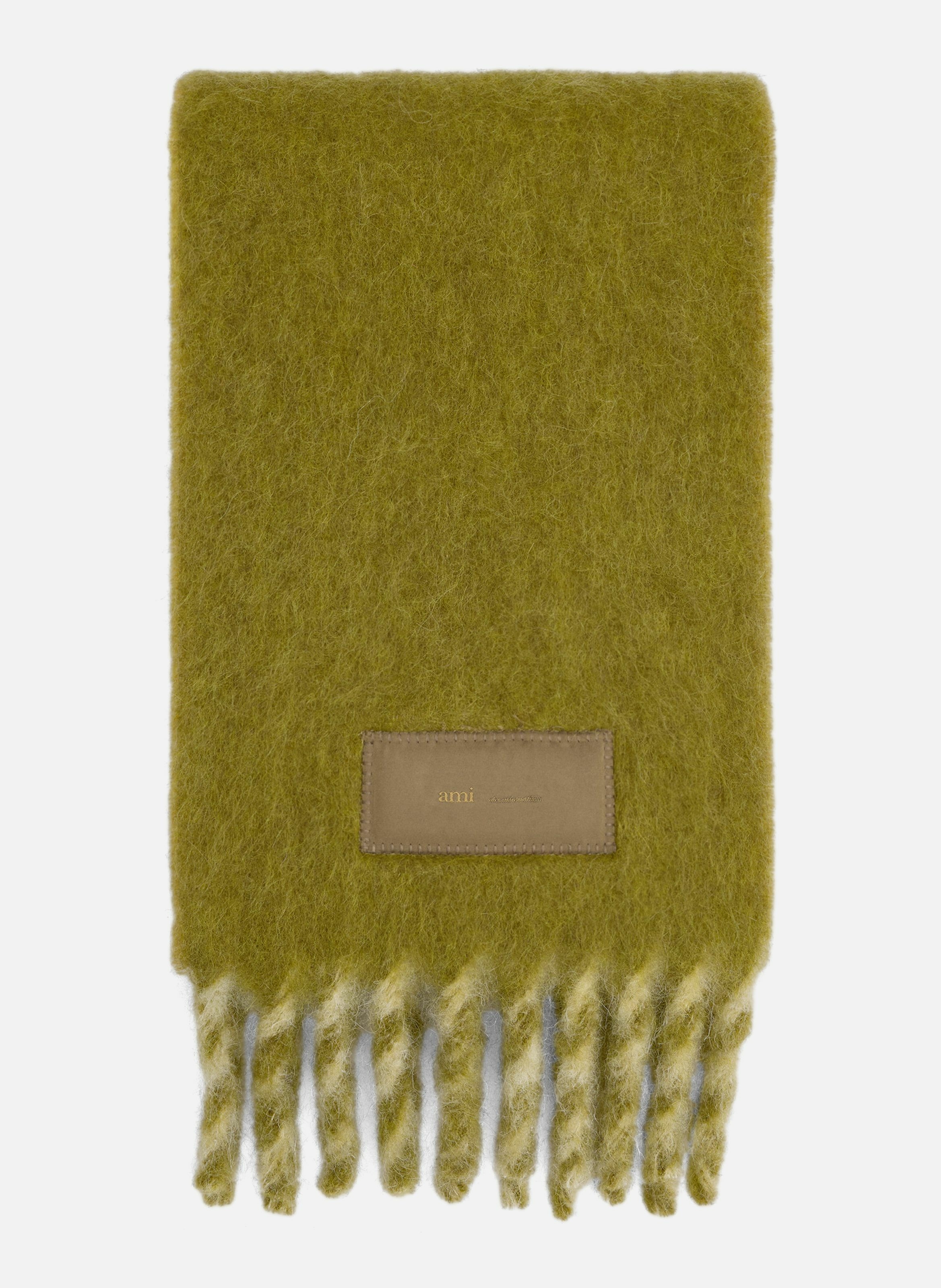 Echarpe bicolore en alpaga unisexe AMI PARIS Vert