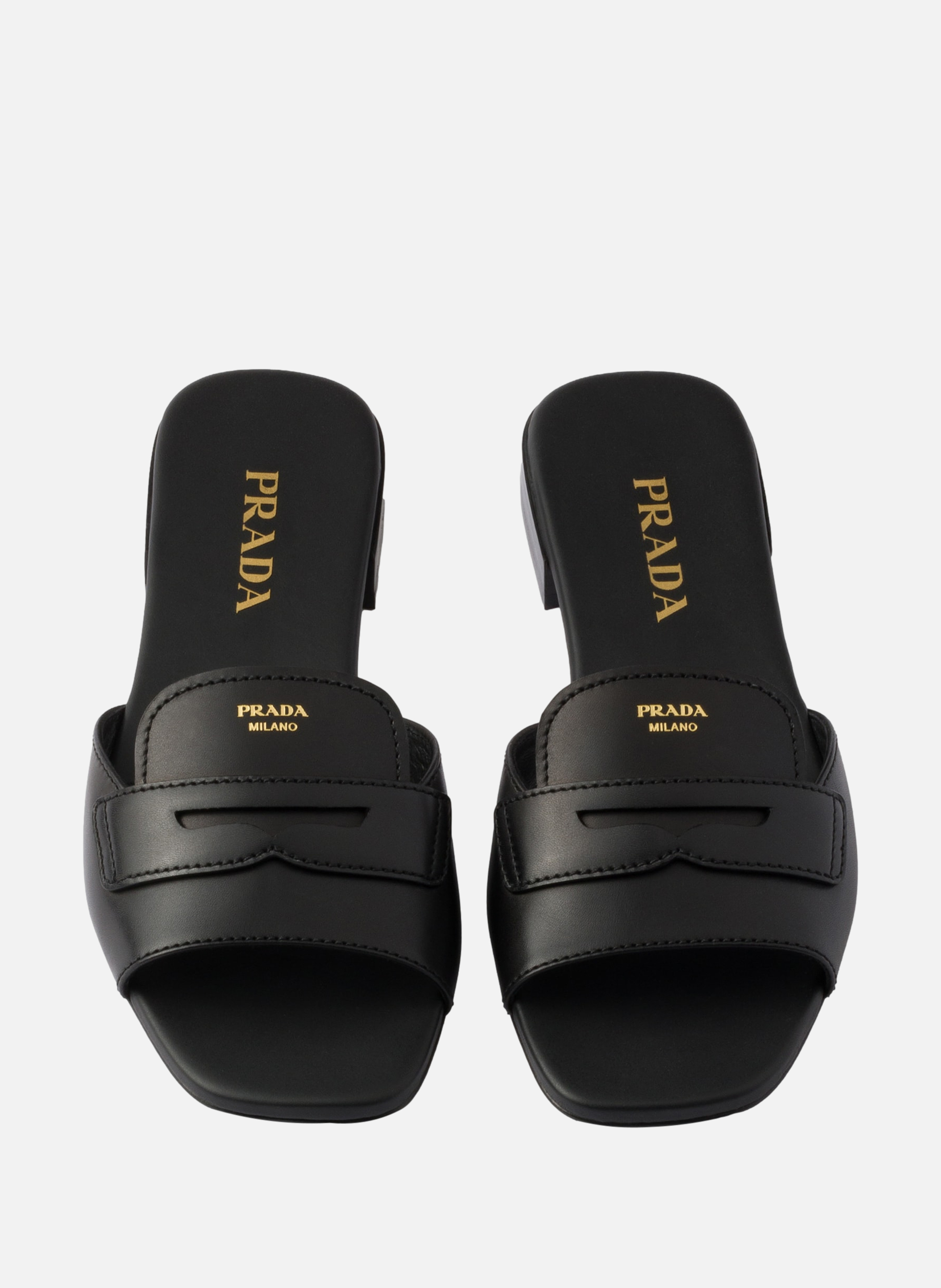 Mules en cuir PRADA Noir