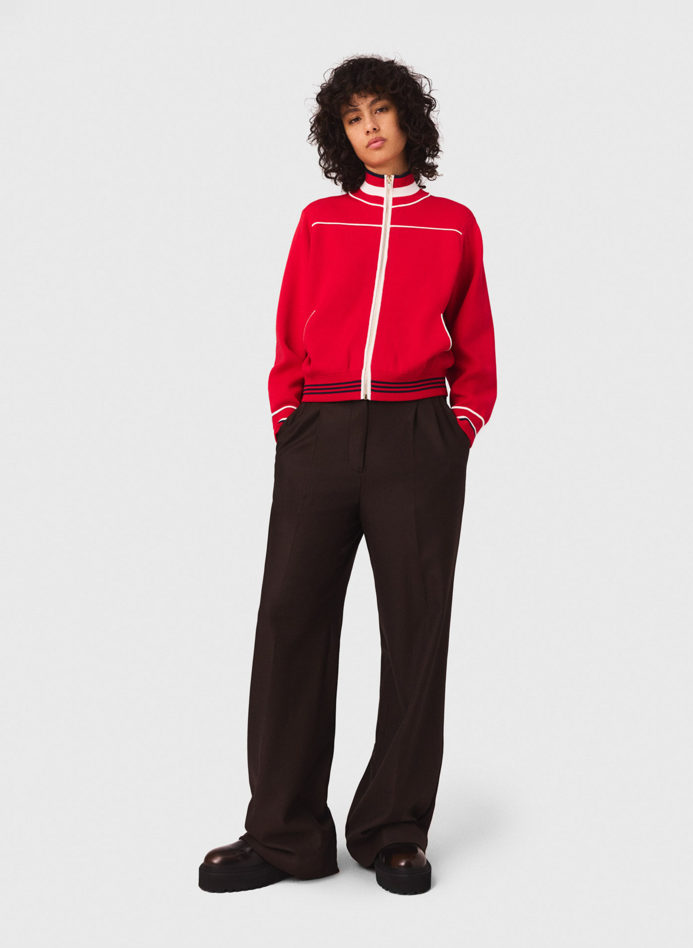 Pantalon à pinces MAJE Marron