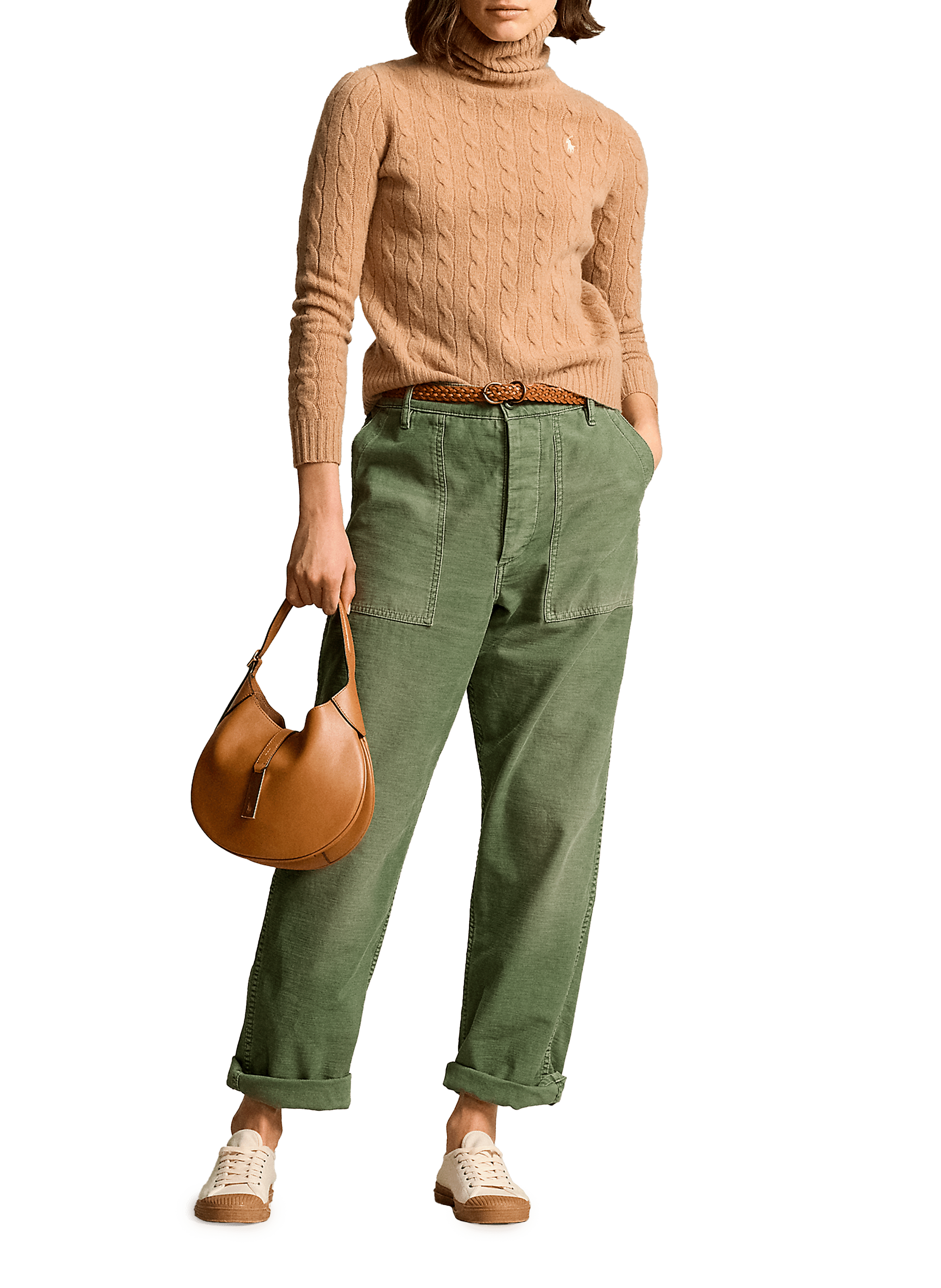 Pull col roulé en laine et cachemire  POLO RALPH LAUREN Marron