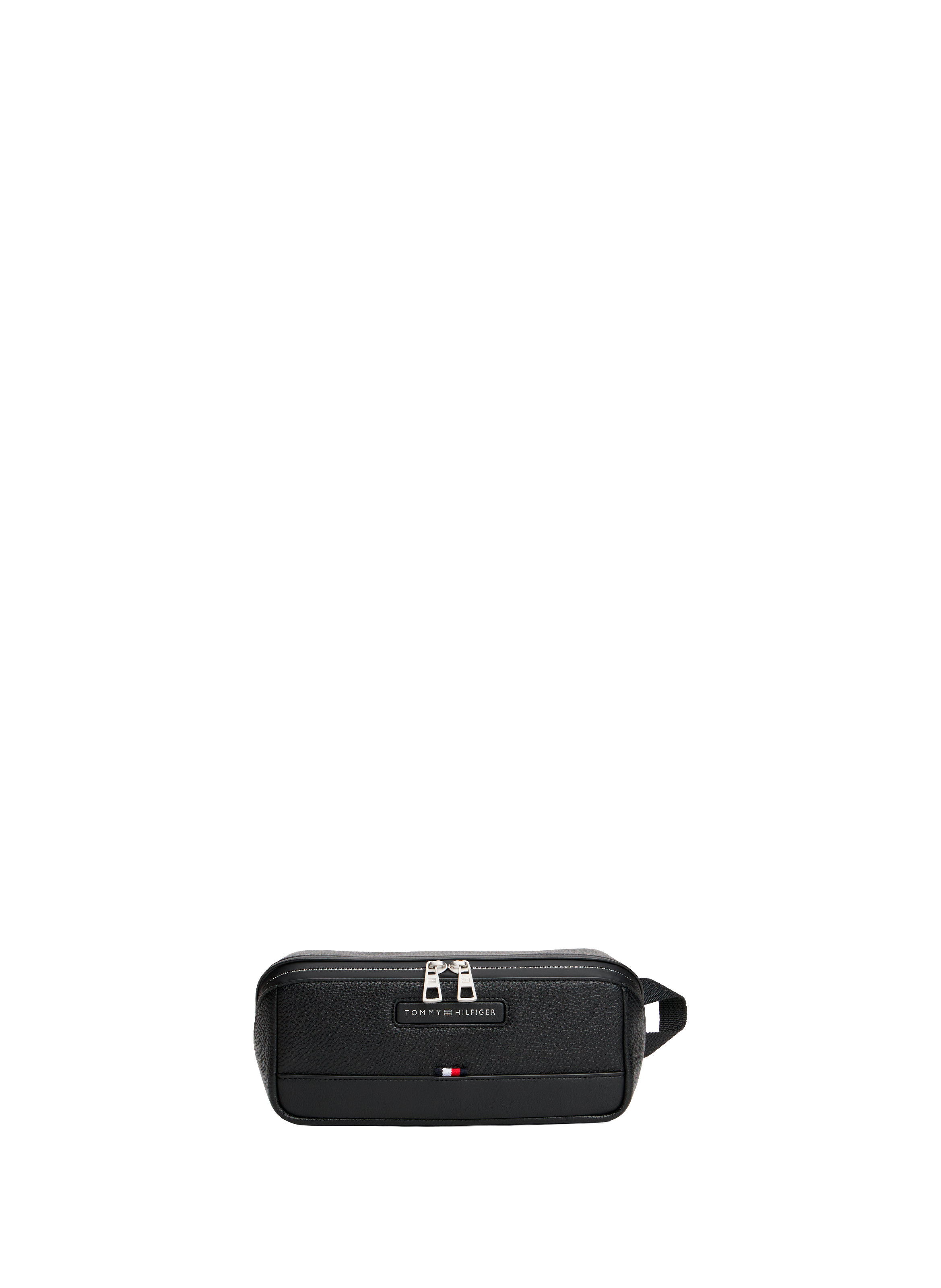 Faux leather toiletry bag TOMMY HILFIGER Black