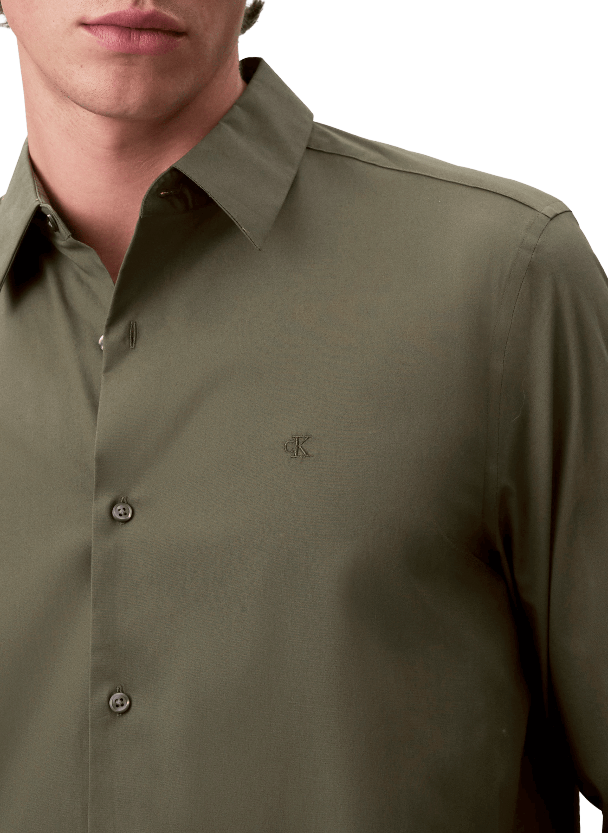 Chemise stretch CALVIN KLEIN Kaki