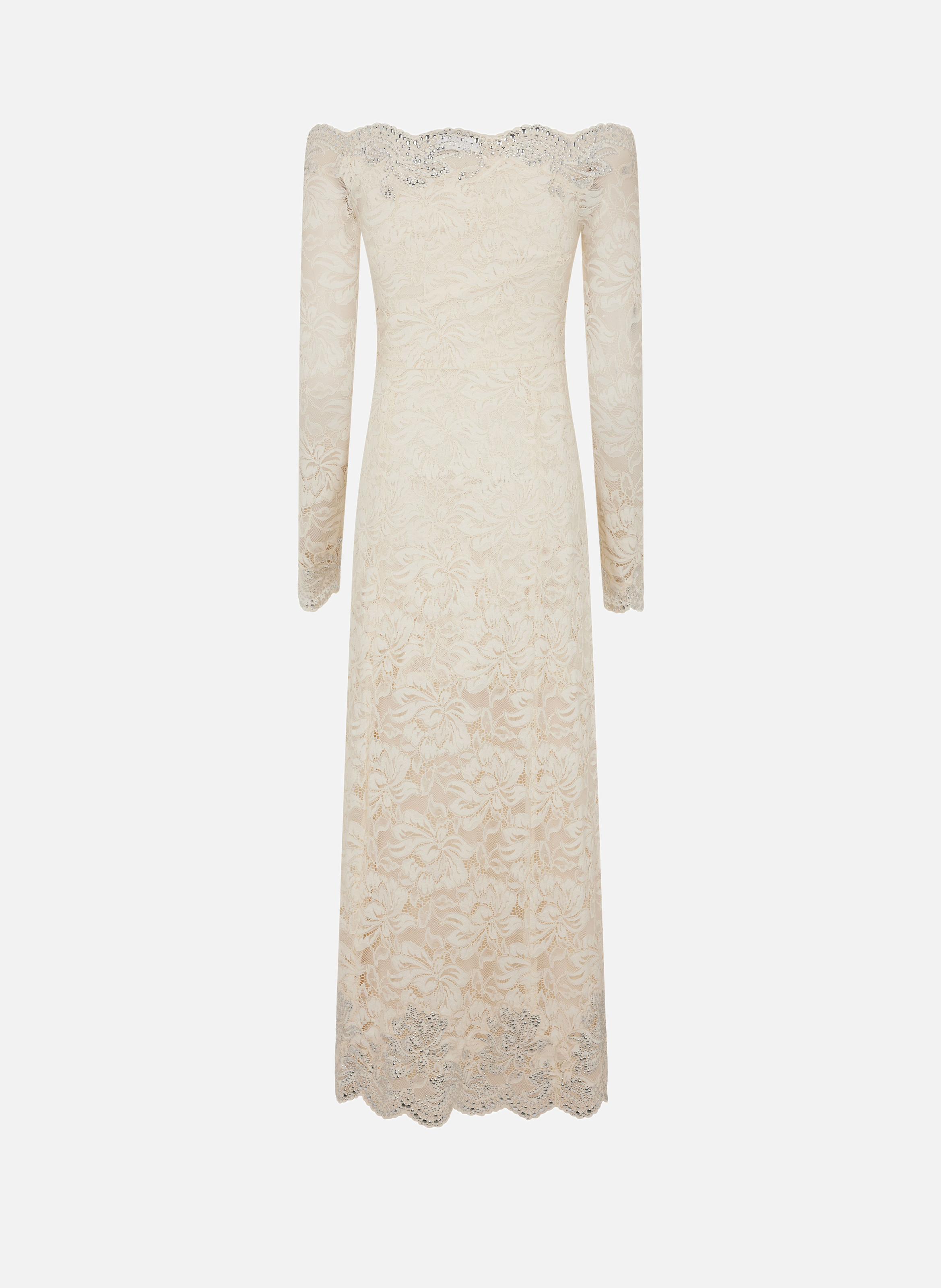 Robe longue en dentelle RABANNE Blanc