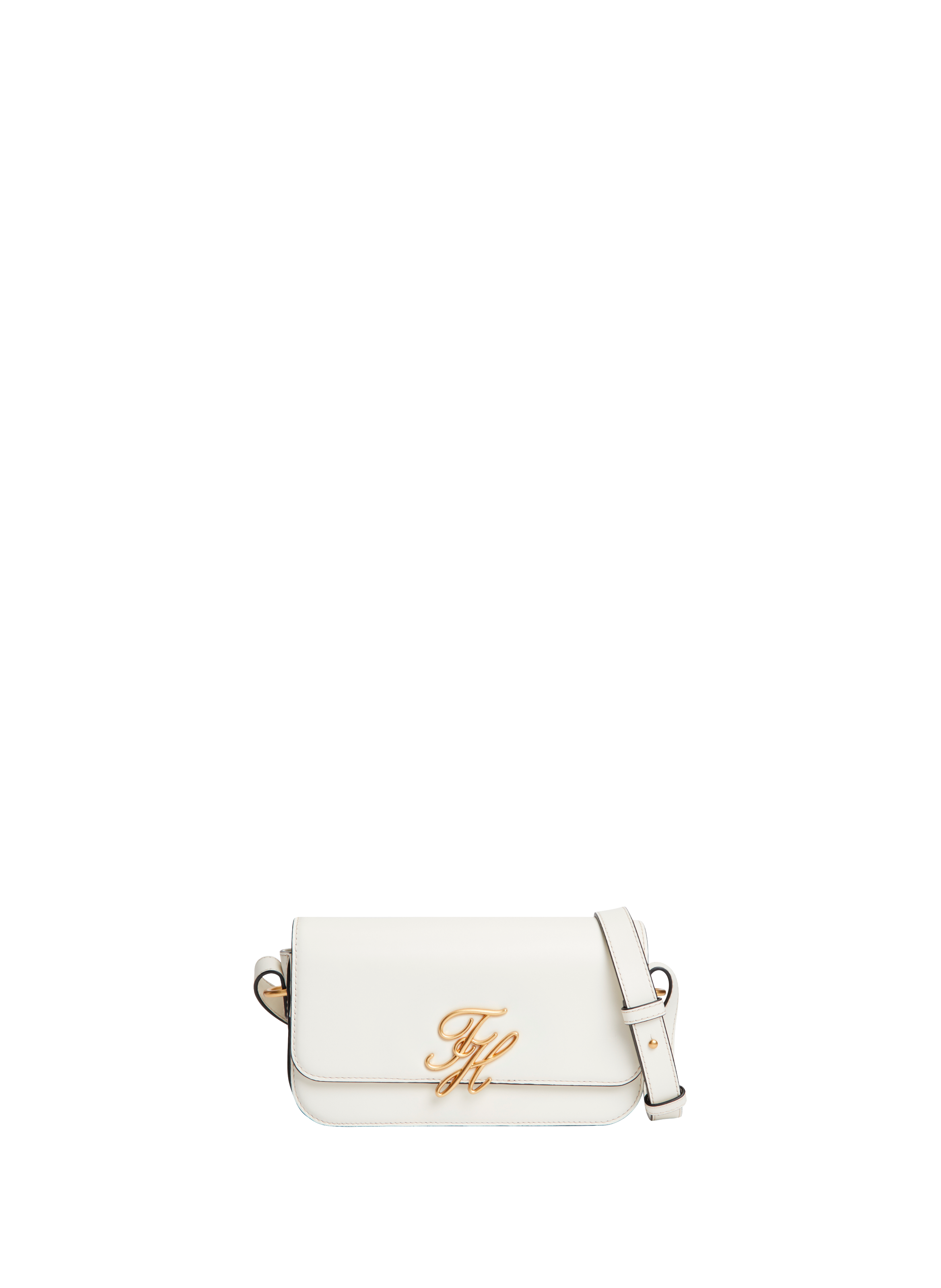 Logo leather shoulder bag TOMMY HILFIGER Beige