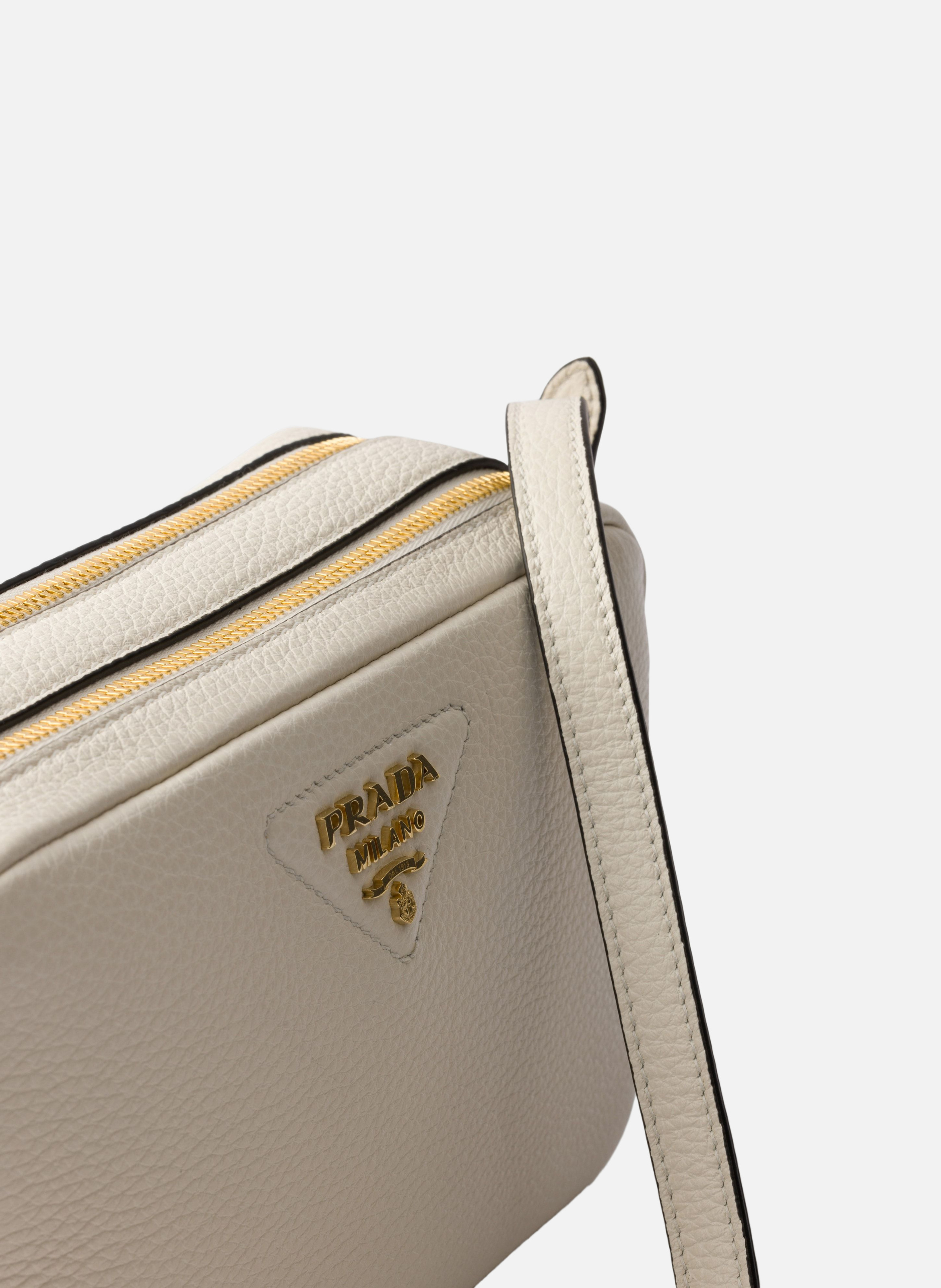 Petit sac à bandoulière en cuir PRADA Blanc