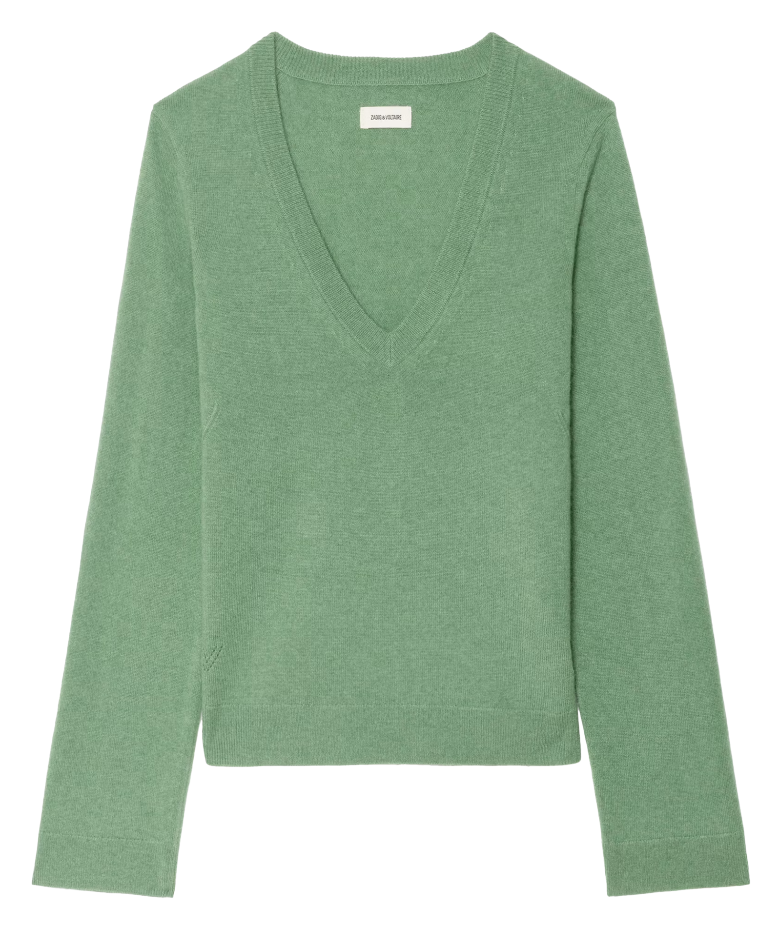 Pull col v droit en laine et cachemire vera ZADIG&VOLTAIRE Vert