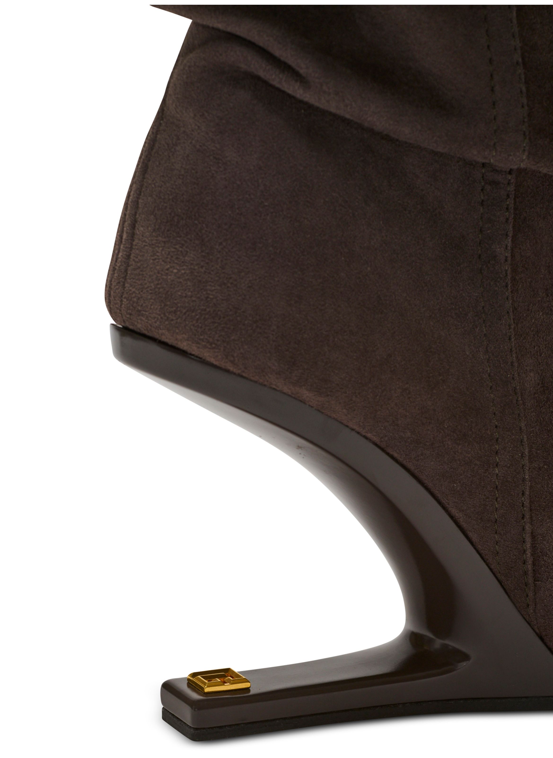 Bottines « no wedge » en cuir suédé BALMAIN Gris