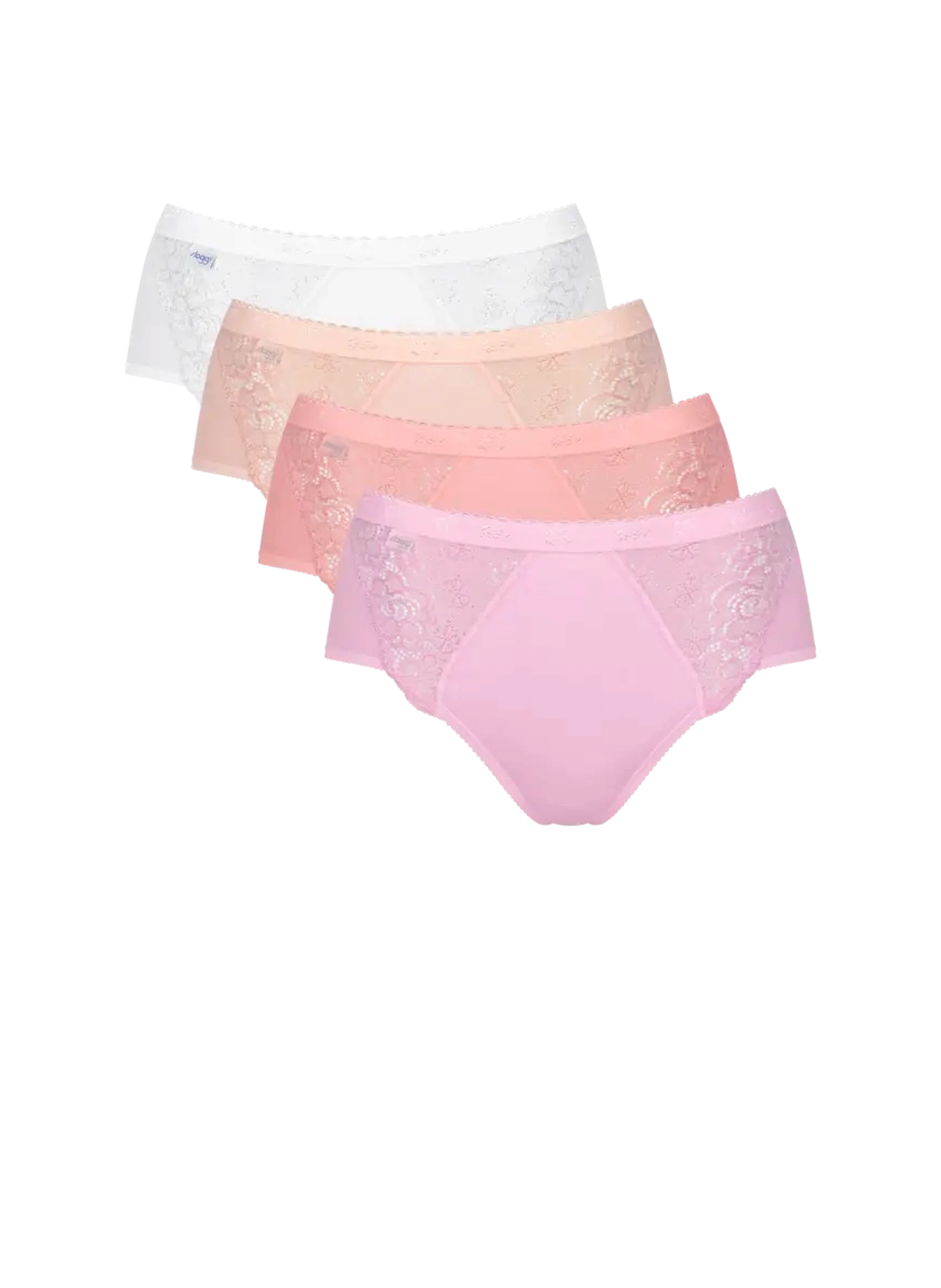 Set of 4 cotton blend briefs SLOGGI Pink