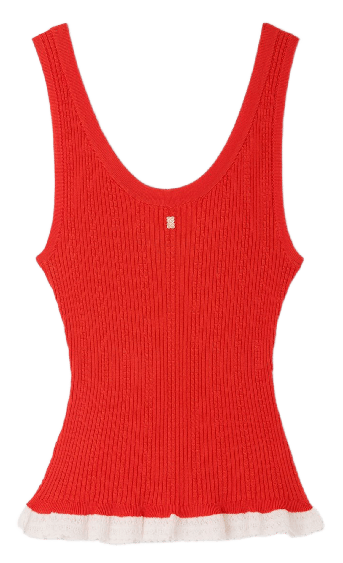 Débardeur cintré col rond détail dentelle SANDRO Rouge